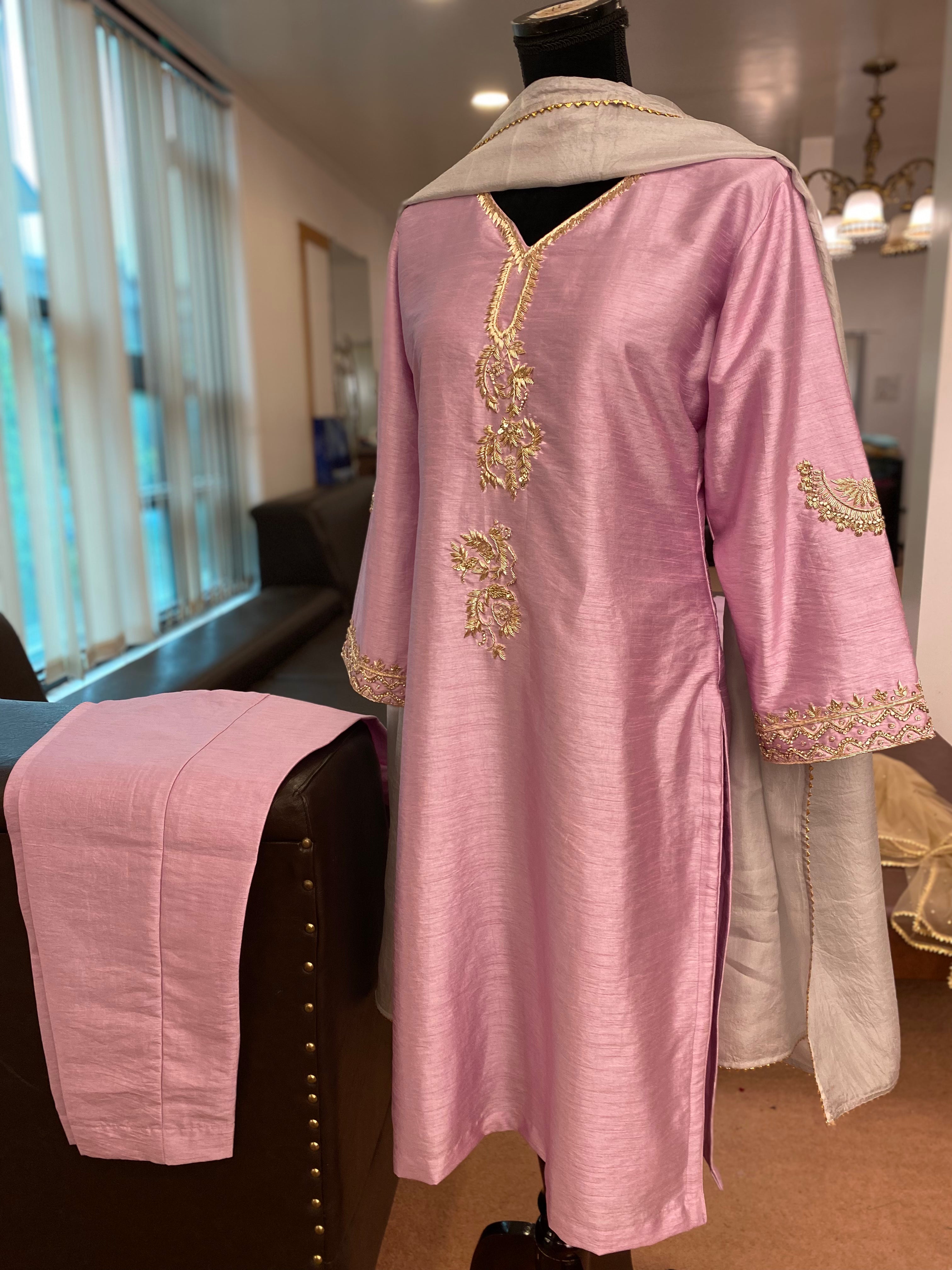 Hand embroidered dress 3pc stitched