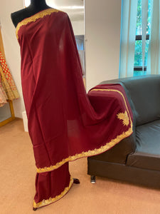 Crepe saree with Handcrafted Tilla