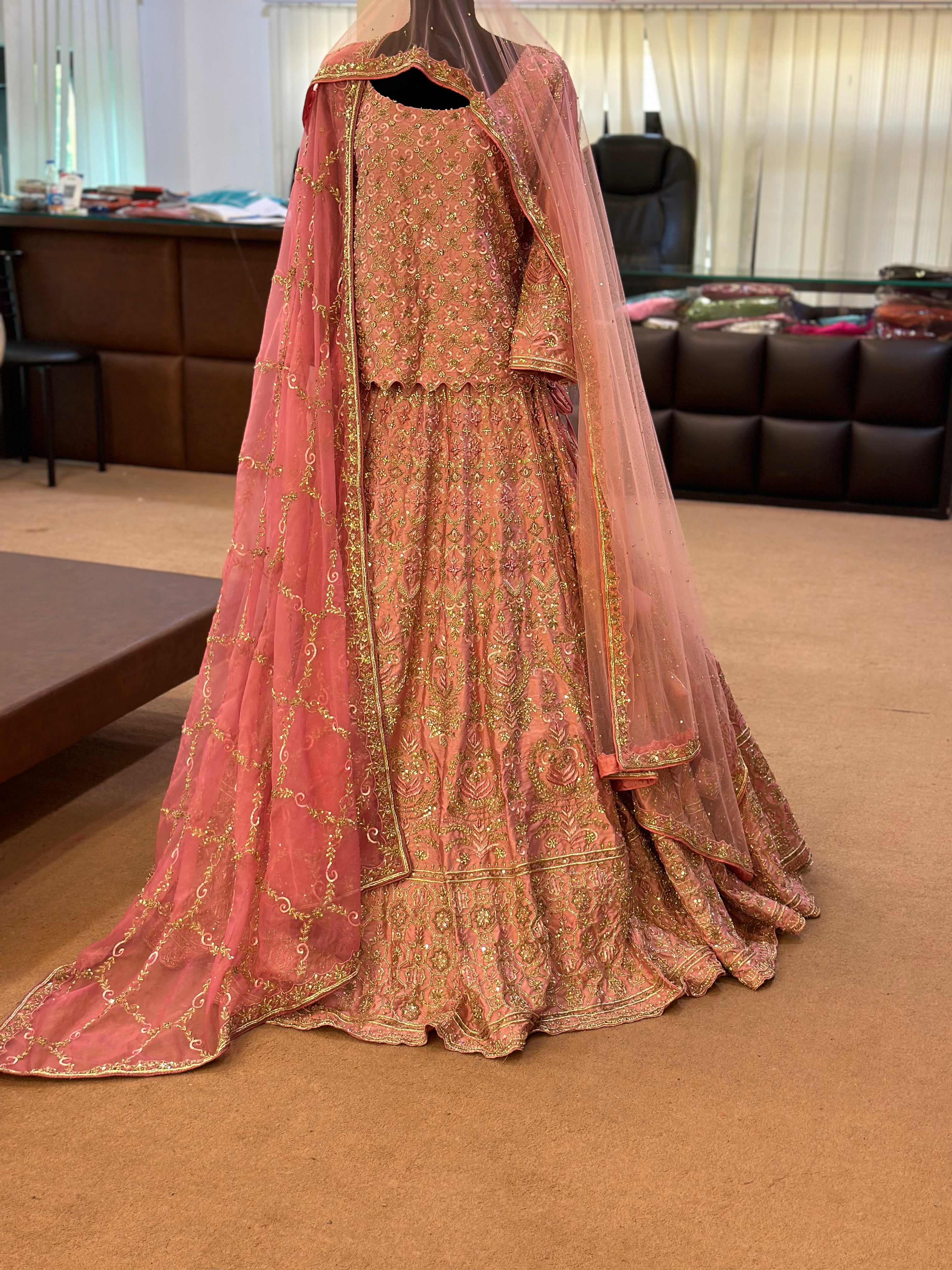 Hand embroidered Bridal lehnaga