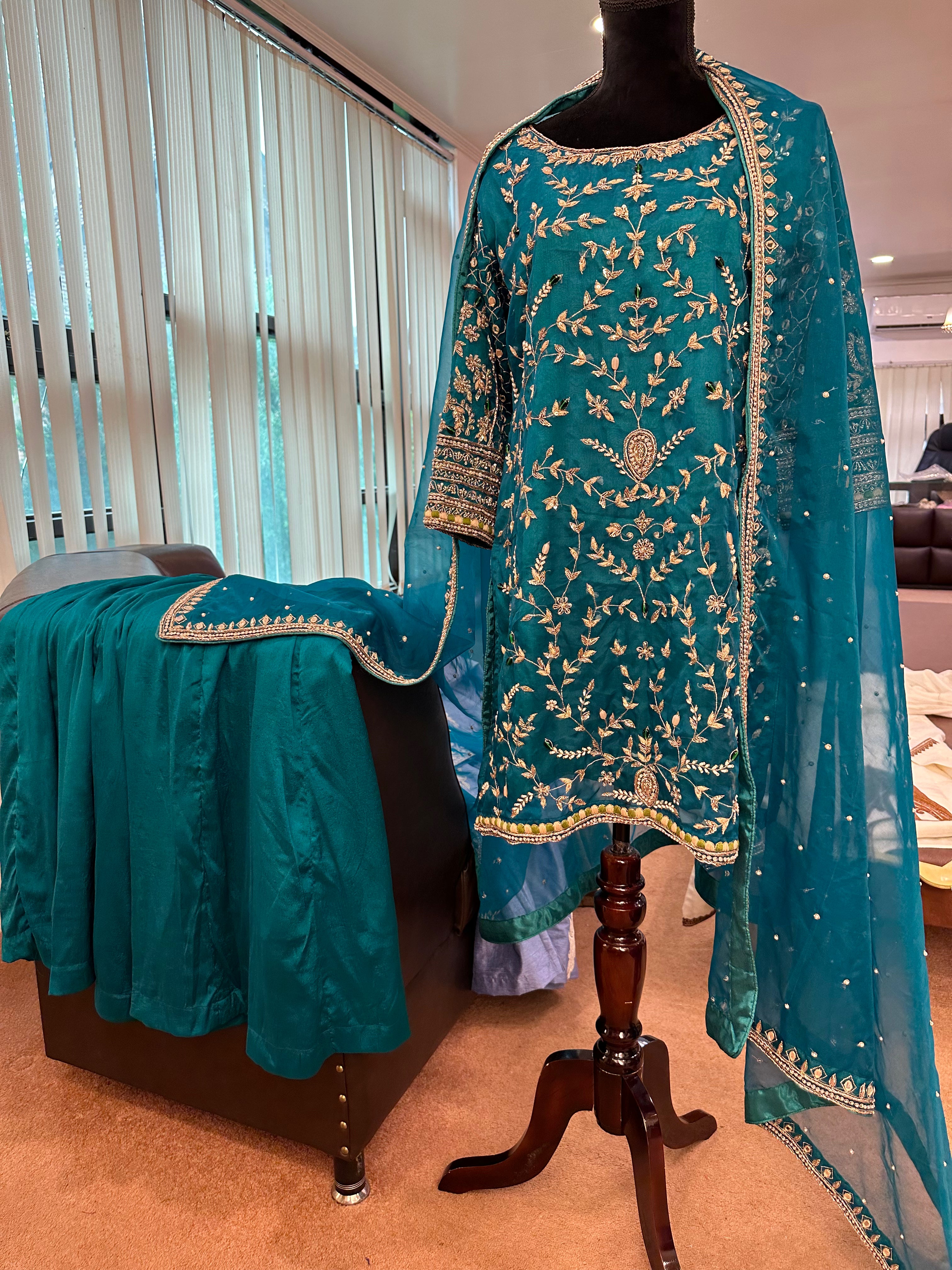 Handembroidered sharara set