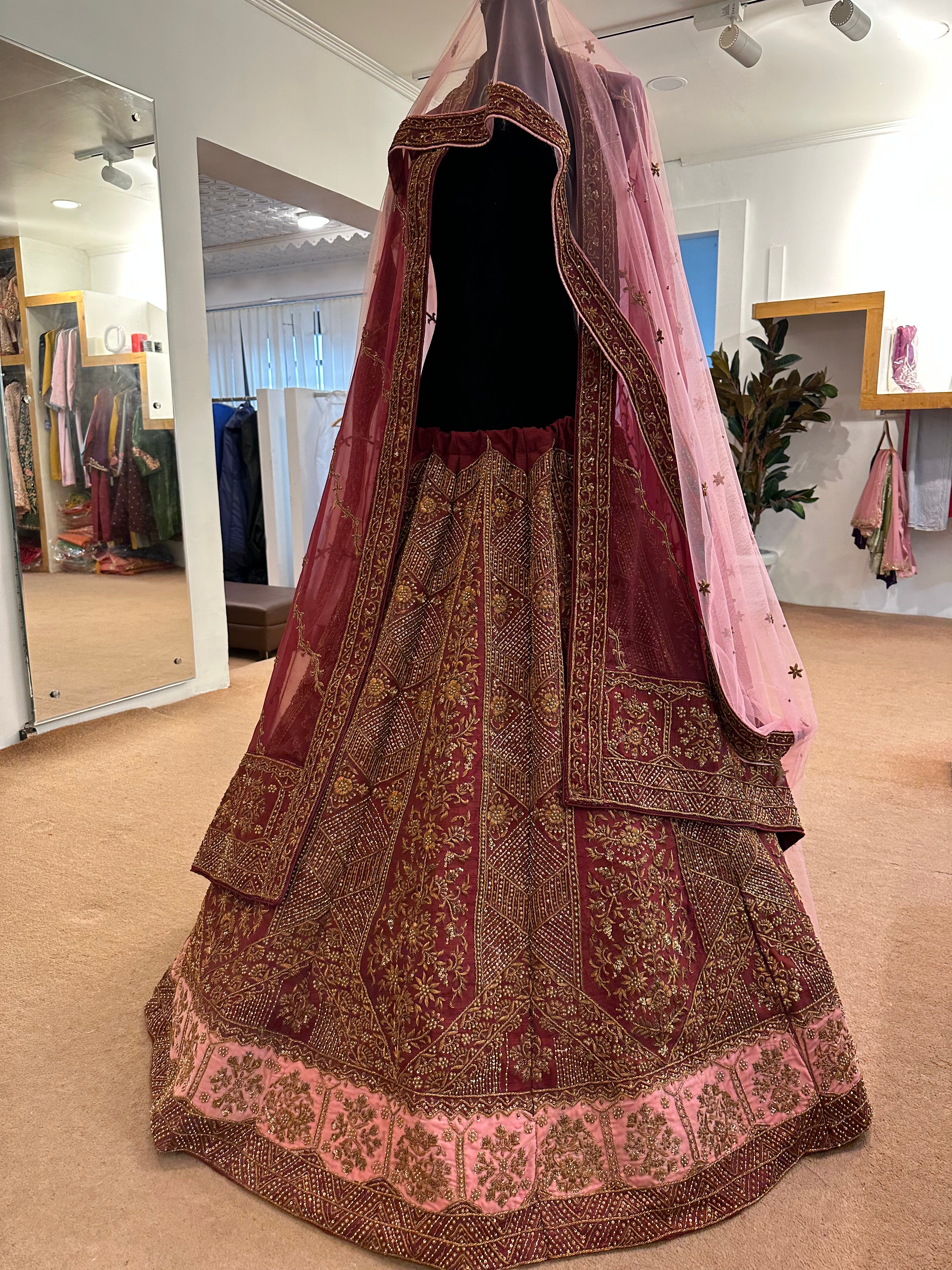 Handembroidered Bridal lehanga