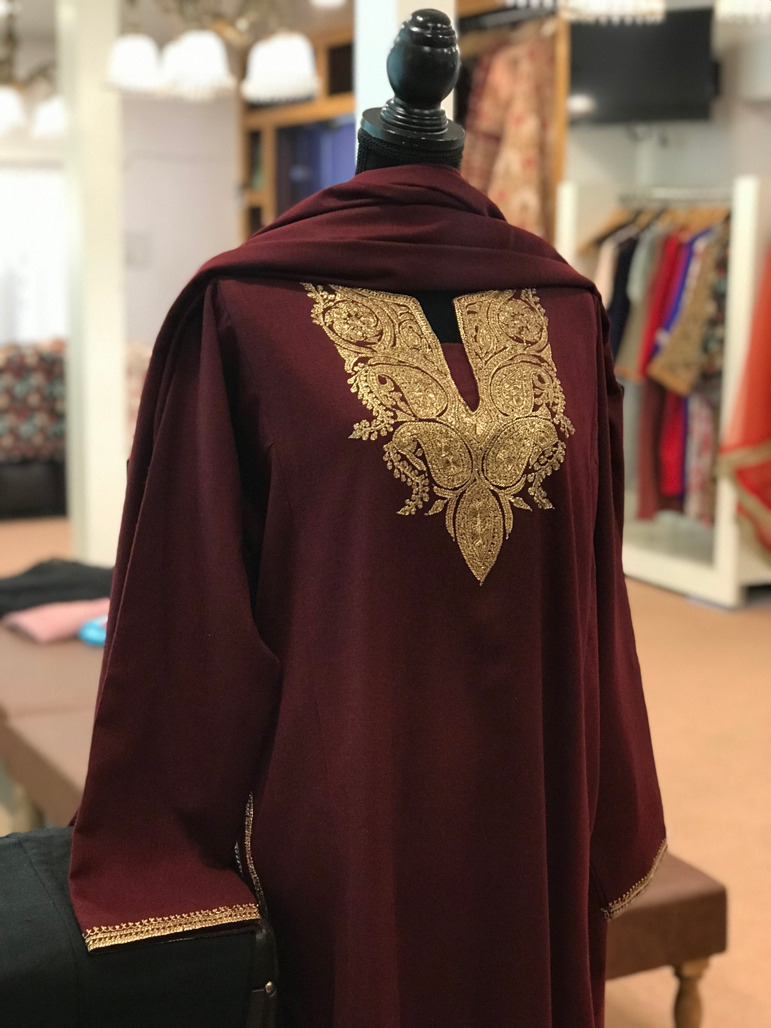 Pure pashmina and pure wool blend pheran set 3pc stitched