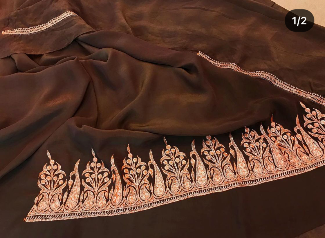 Hand Tilla crepe 2pc suit unstitched