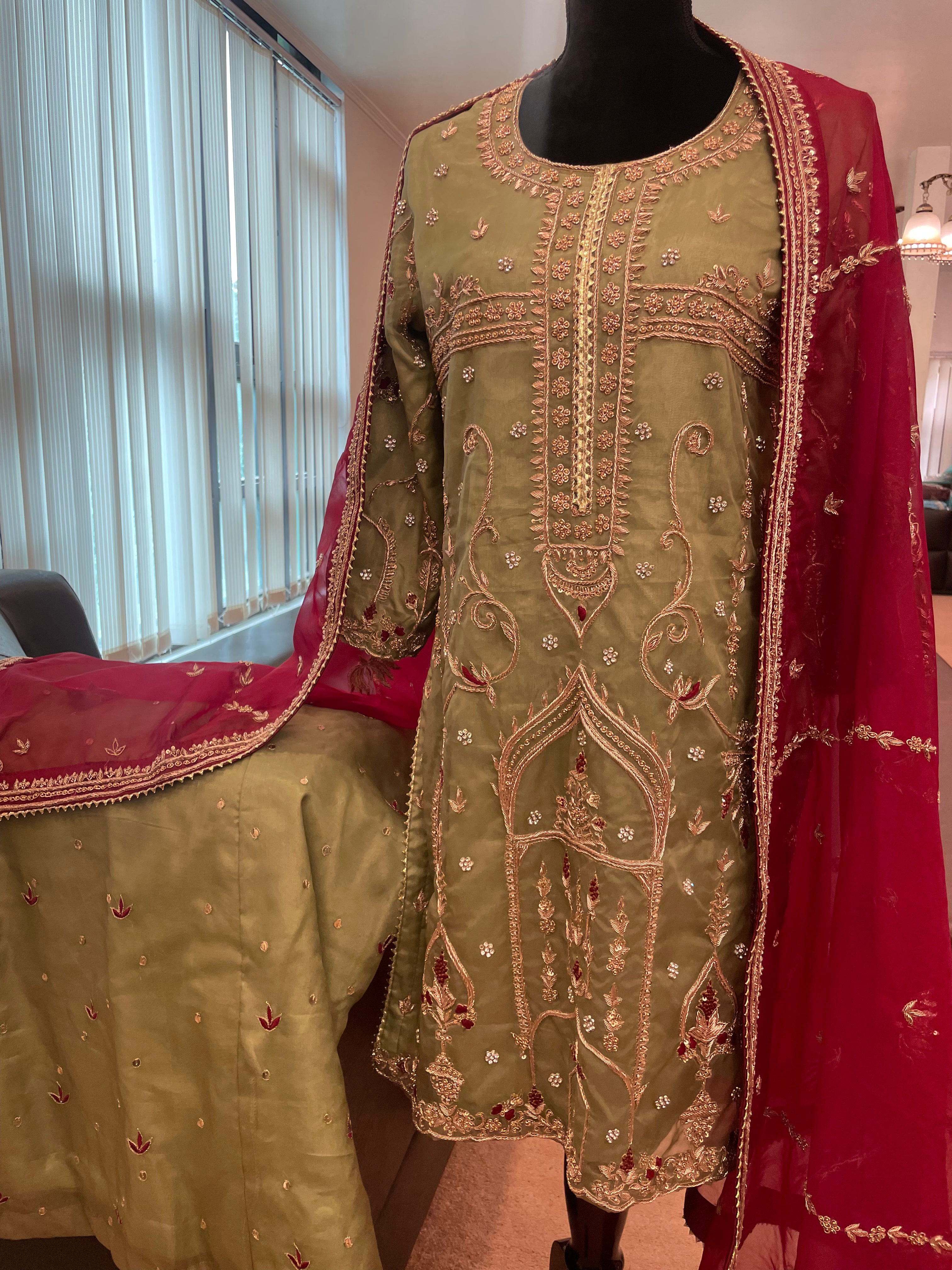 Handembroidered sharara set