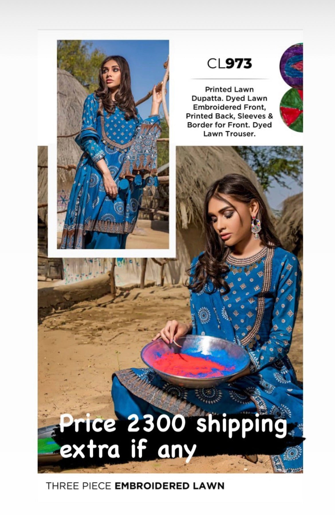 Gul Ahmed Ajrak Cl973 - Pastau