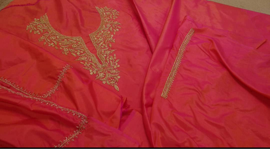 Hand Tilla pure silk suit 3pc unstitched
