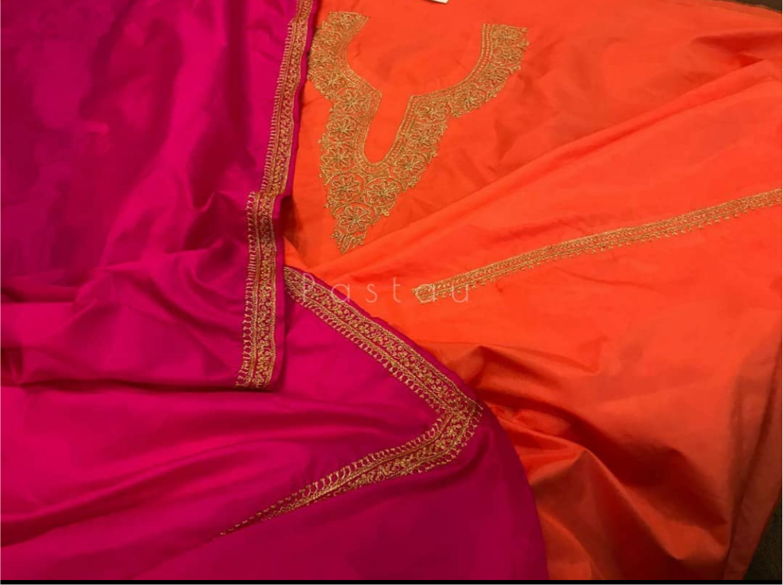 Hand Tilla 3pc pure silk suit unstitched