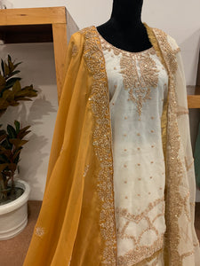 Hand embroidered Gharara dress