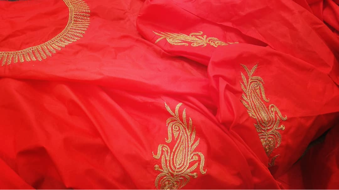 Hand tilla 2pc suit unstitched in pure silk