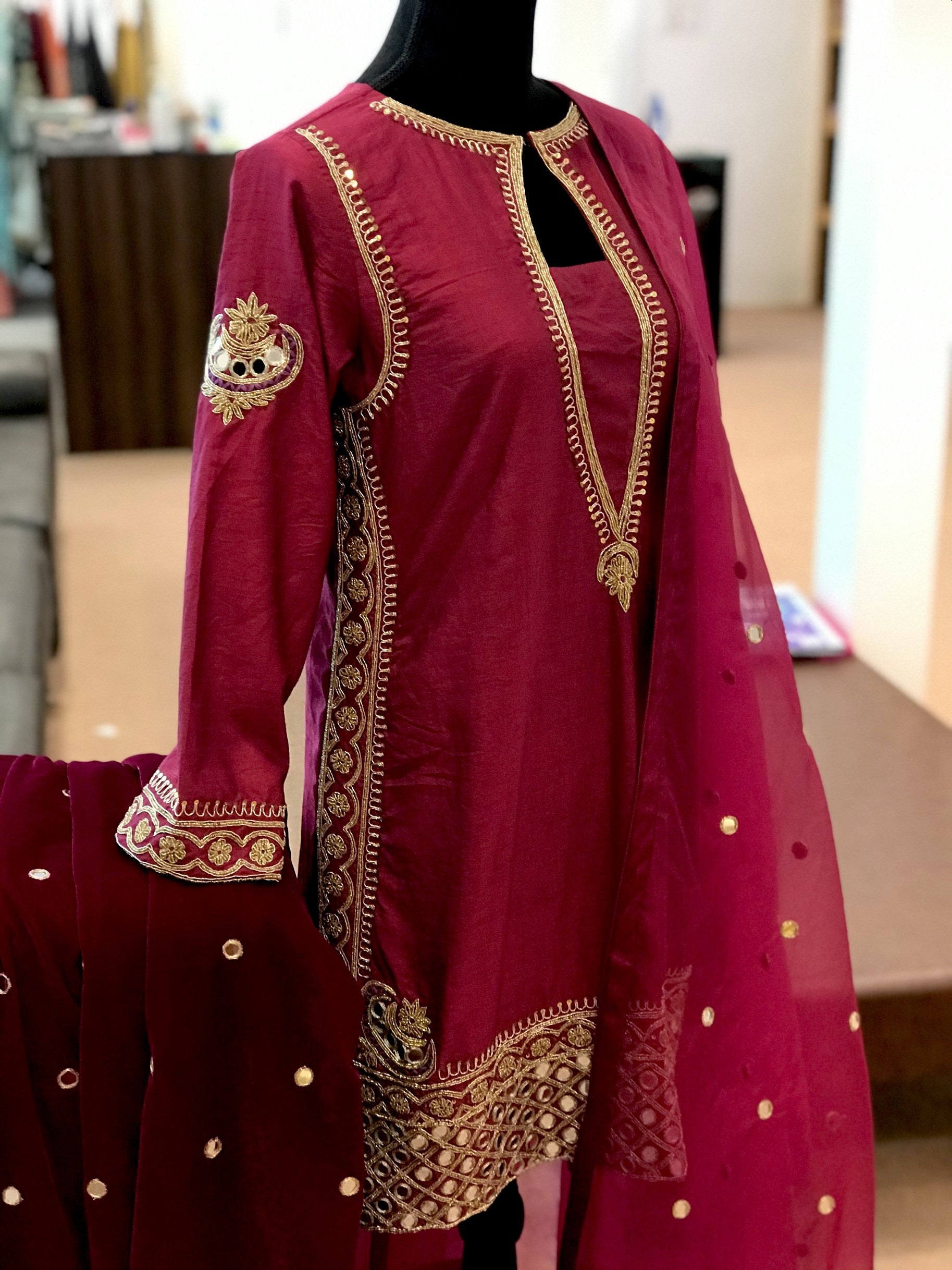 Handembroidered Sharara Dress