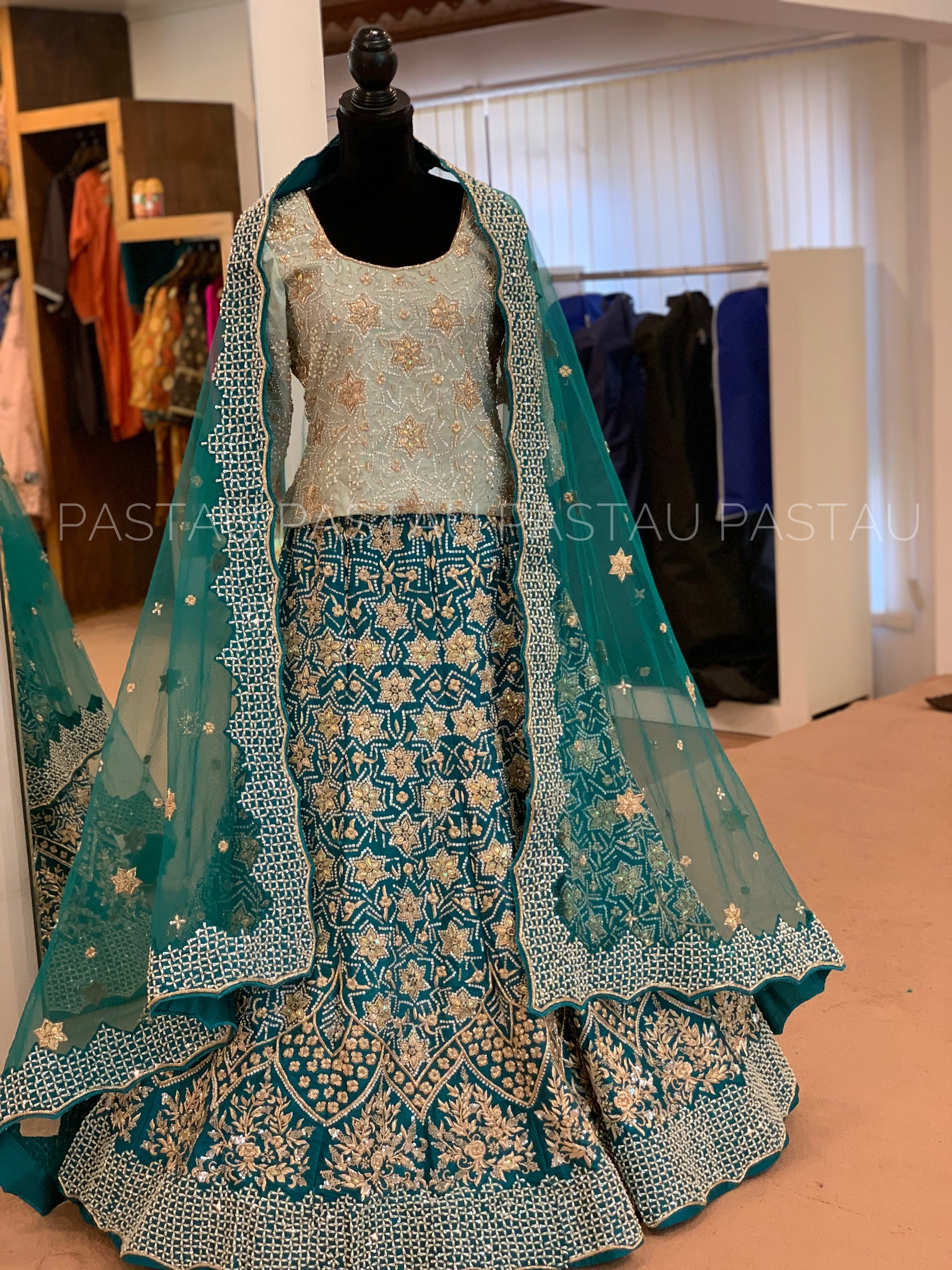 Hand embroidered Bridal Lehanga