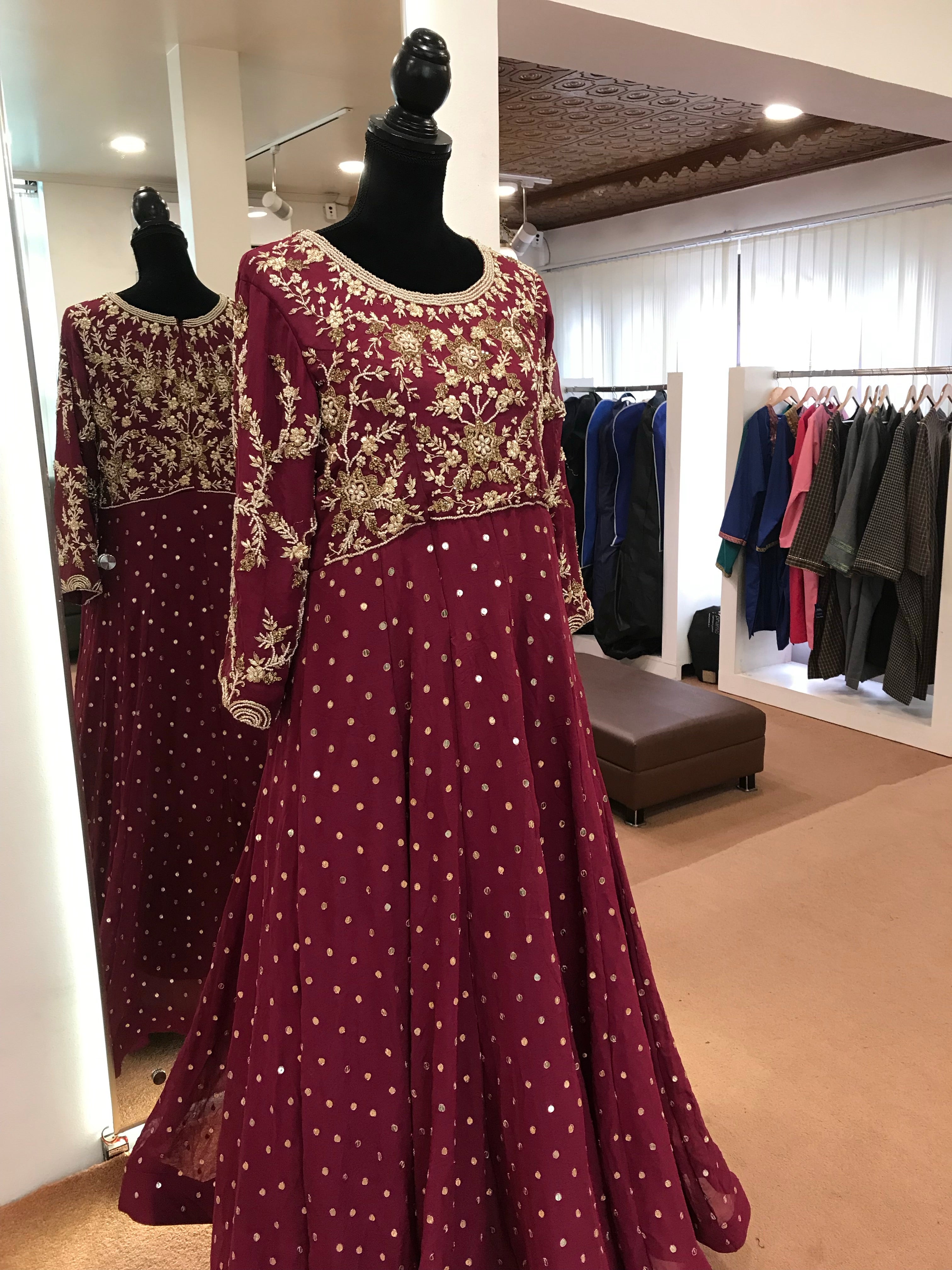 Handembroidered gown