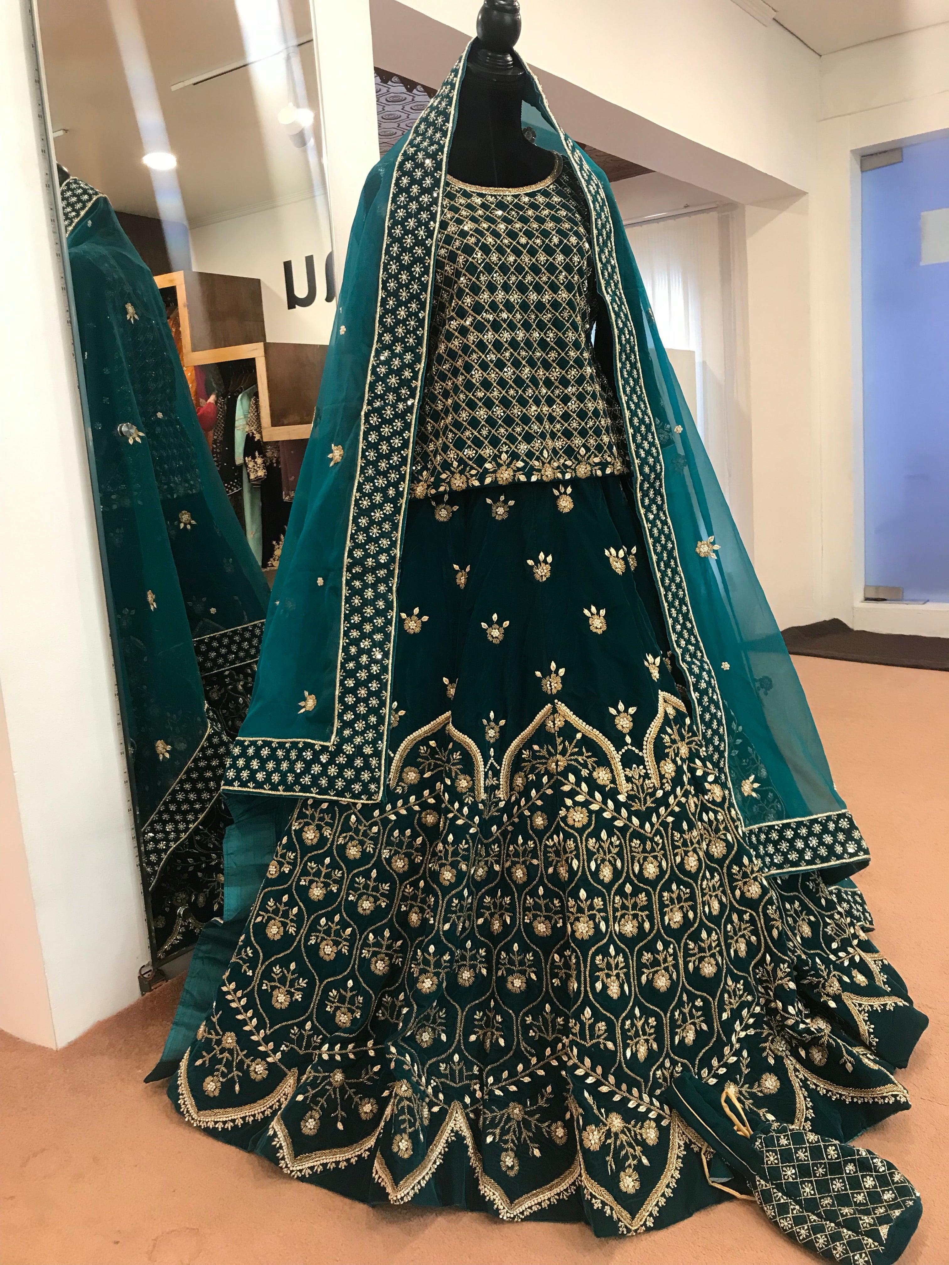 Hand embroidered Bridal Lehanga