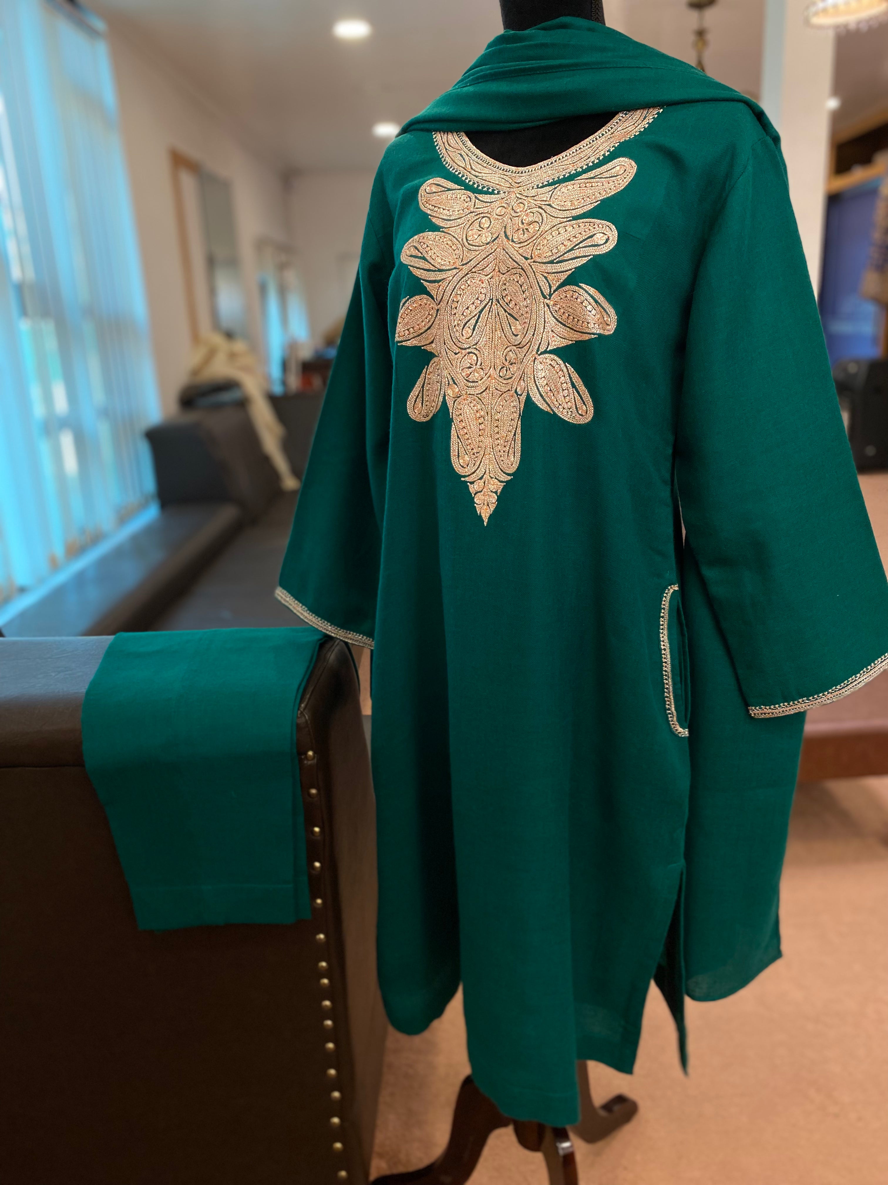 Pure pashmina blend kurta set with Hand Tilla