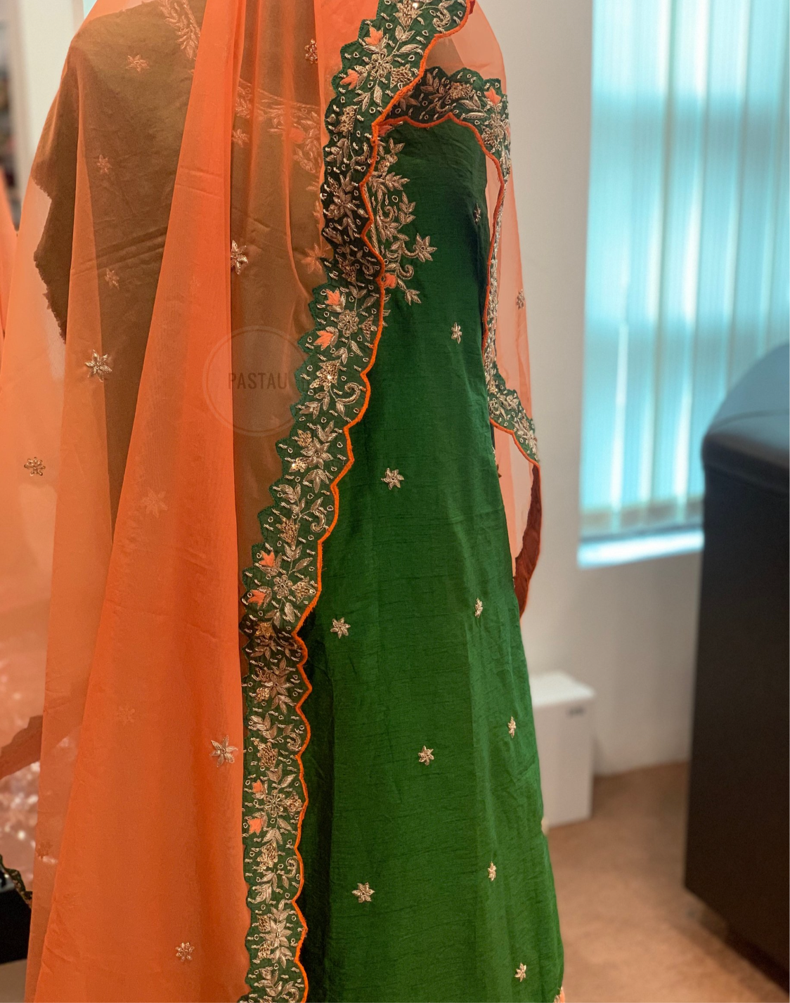 Handembroidered Sharara Dress - Pastau