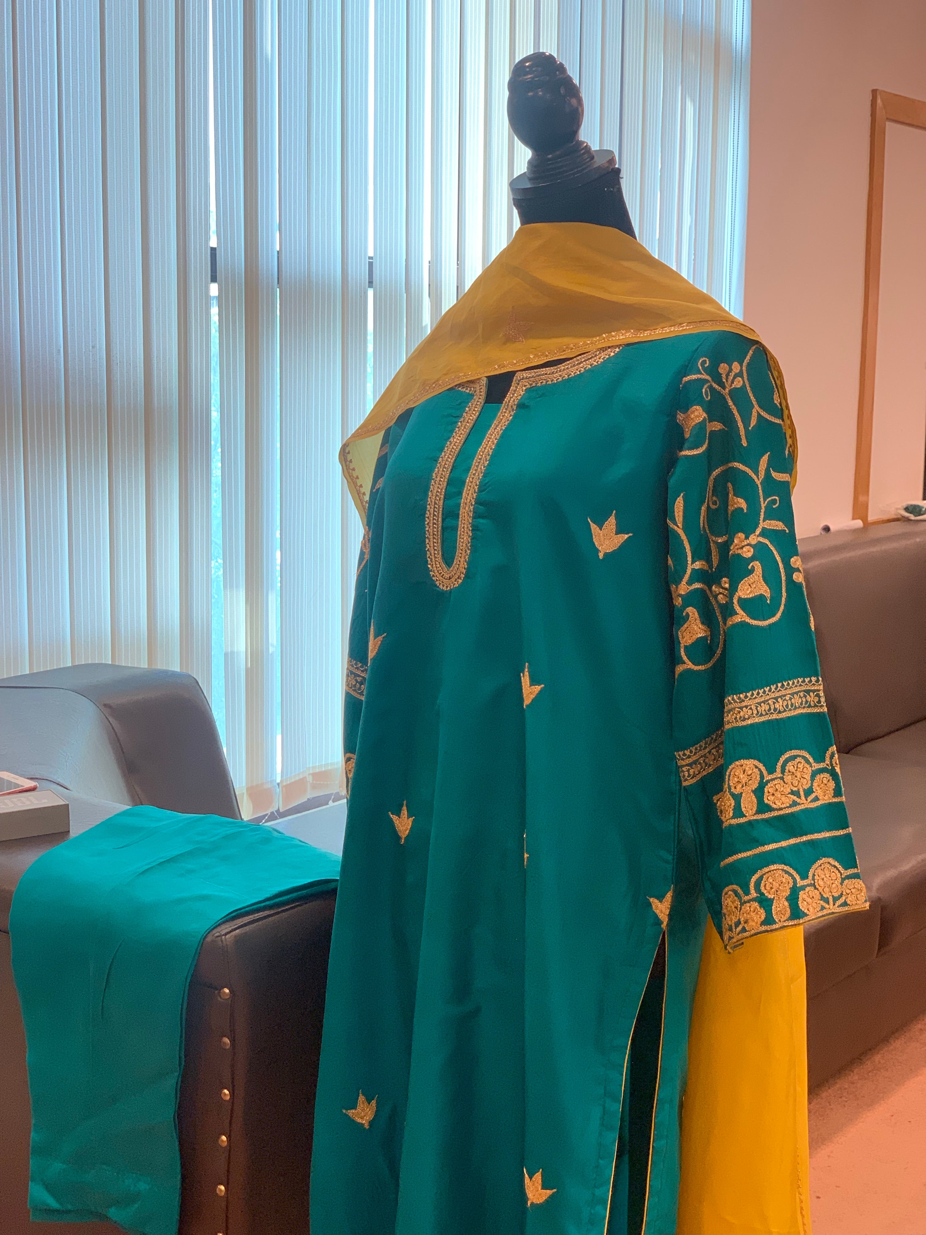 Hand Tilla pure silk 3pc stitched