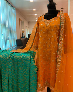 Handembroidered Sharara dress