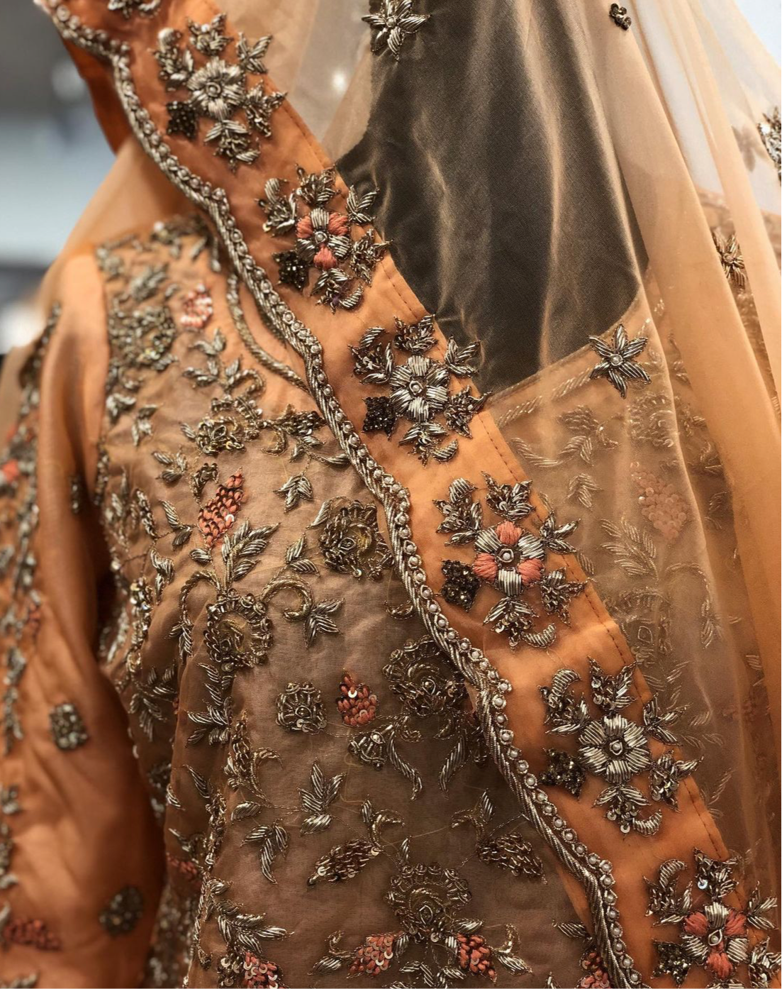 Hand embroidered Bridal Lehanga - Pastau