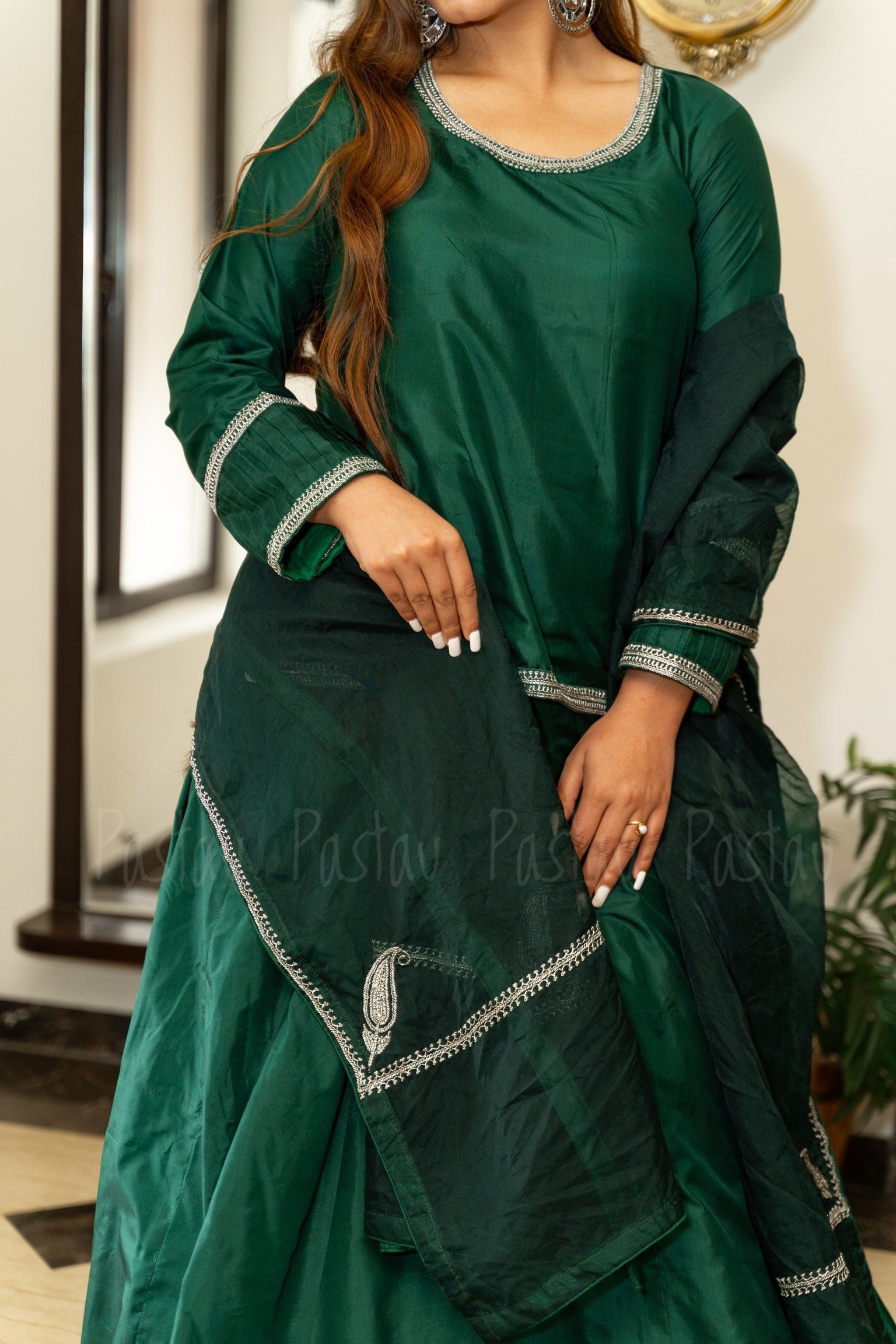 Hand Tilla pure silk 3 pc stitched