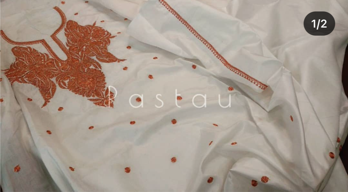 Hand Tilla 2pc pure silk suit unstitched