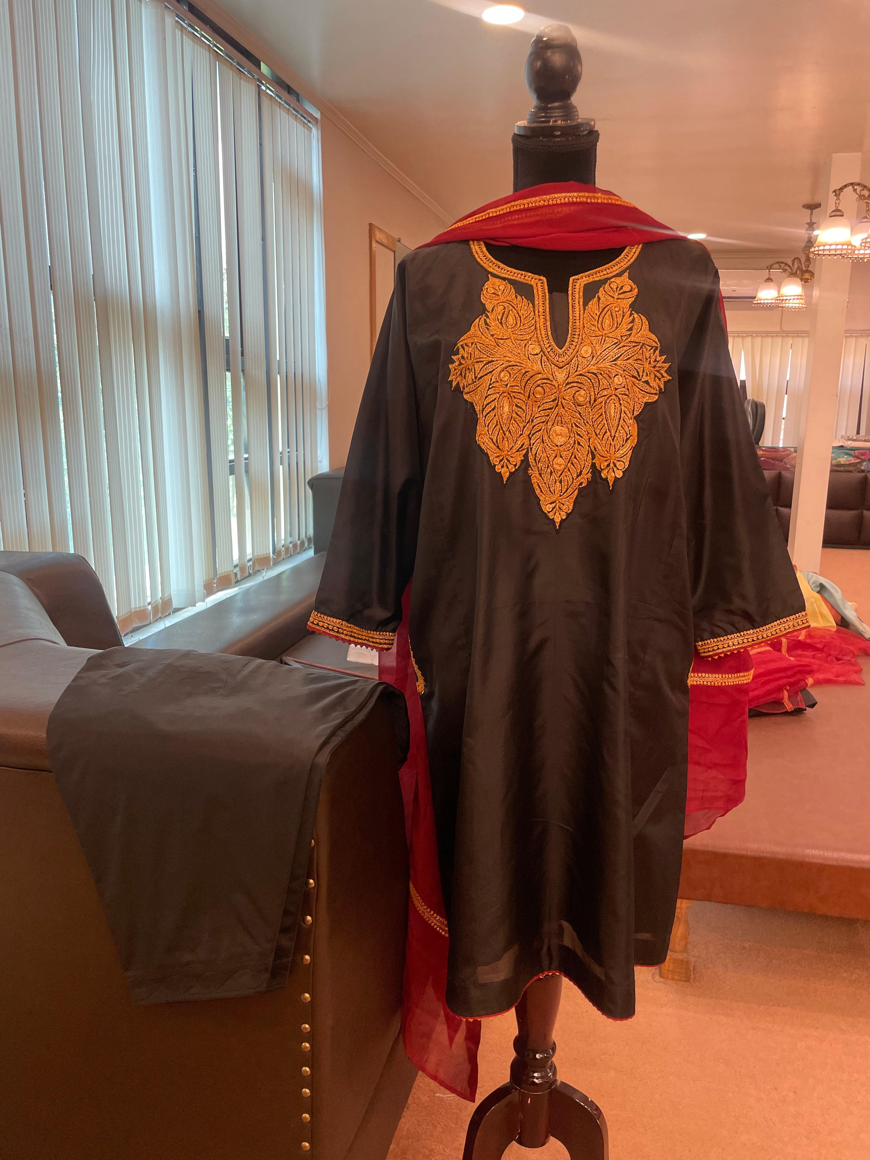 Pure silk tilla dress 3pc stitched