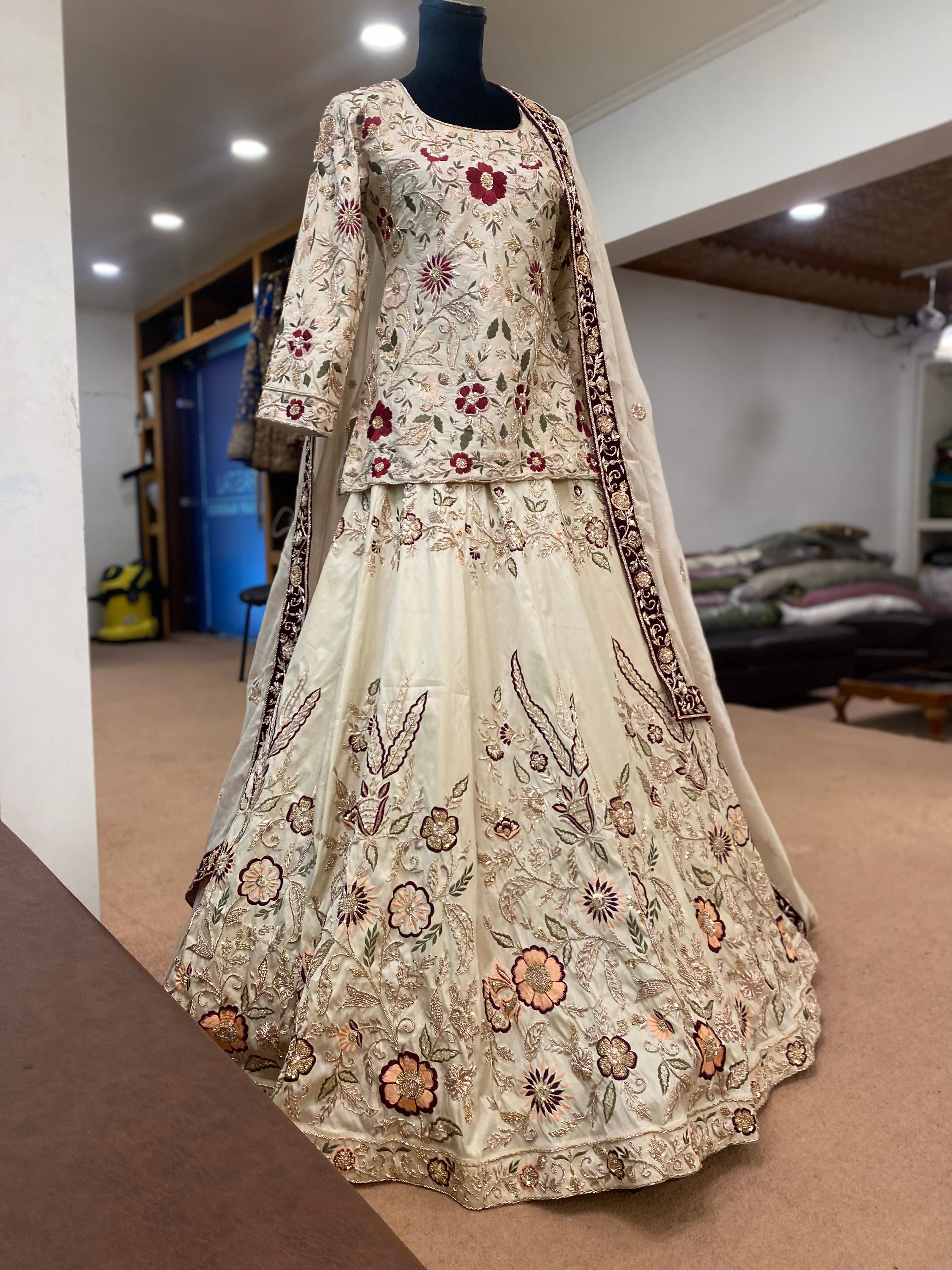 Hand embroidered Bridal Lehanga