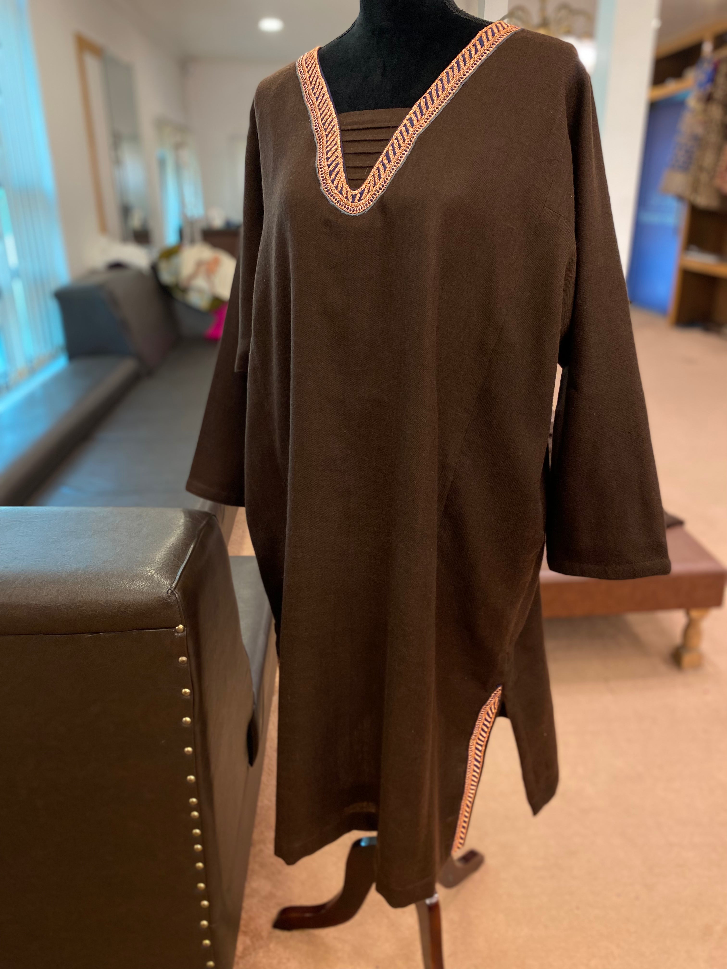 Pure pashmina blend hand tilla pheran PWB206