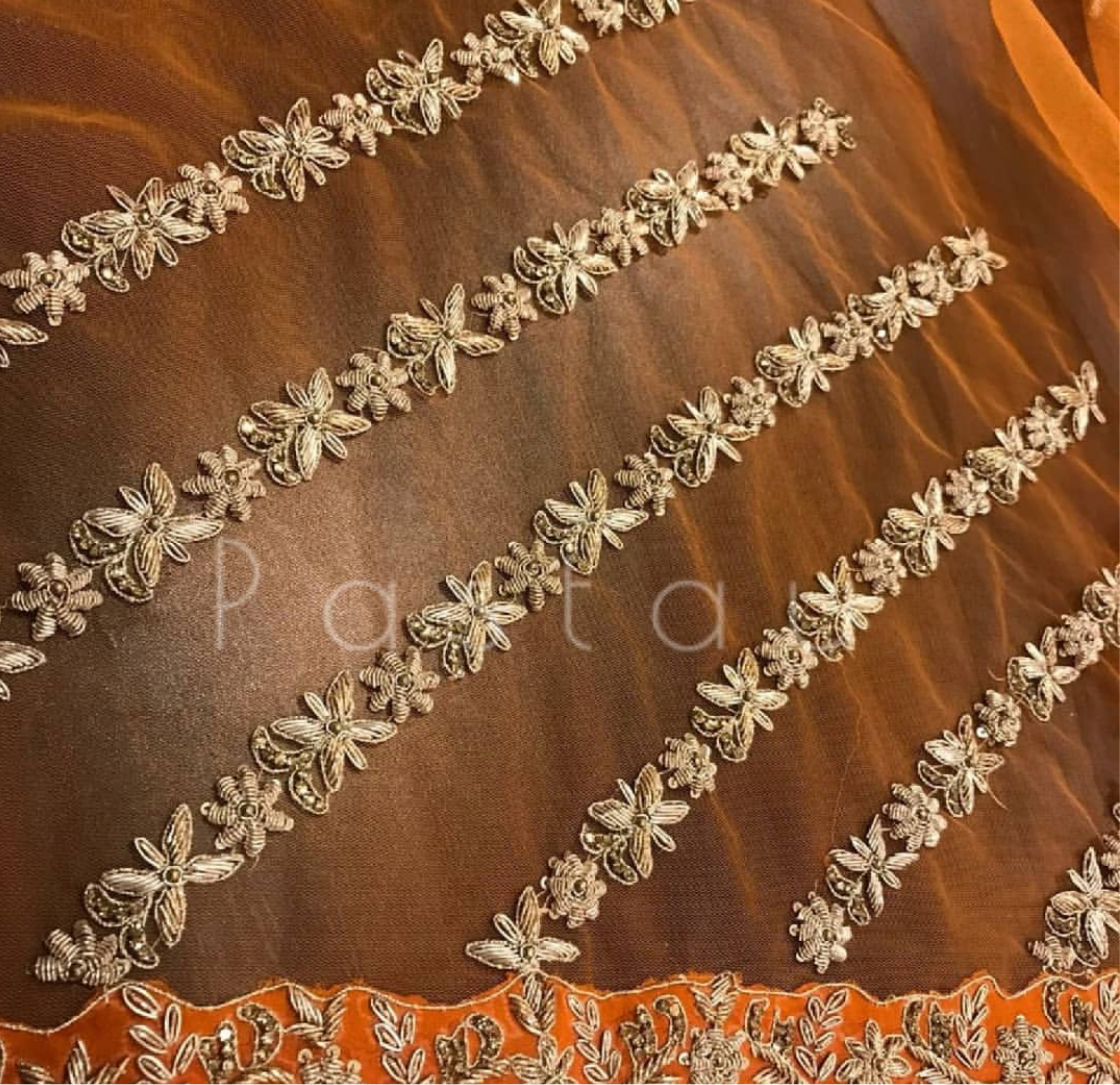 Hand embroidered suit unstitched - Pastau