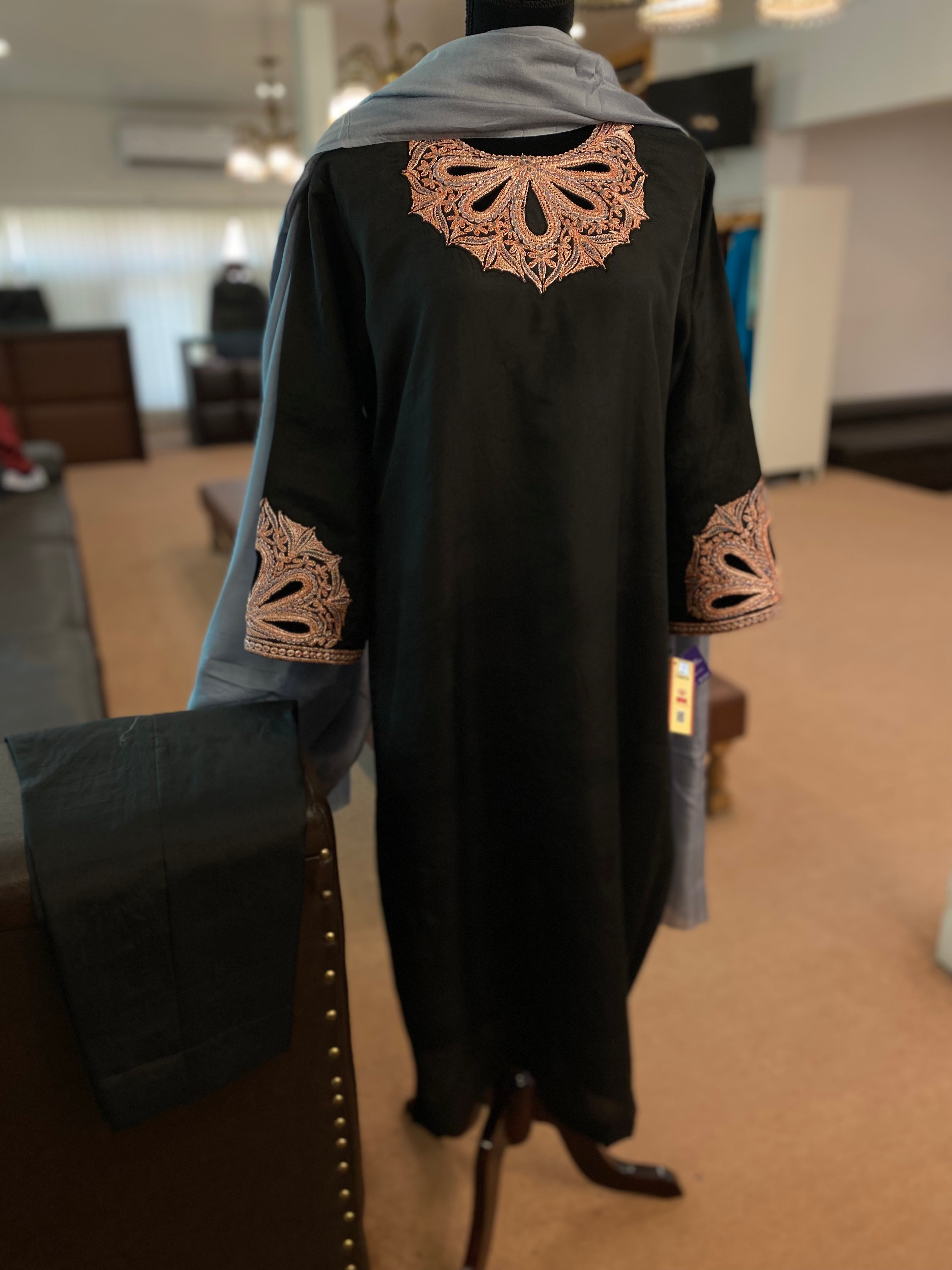 Pure silk kurta set 3pc stitched Mtks225