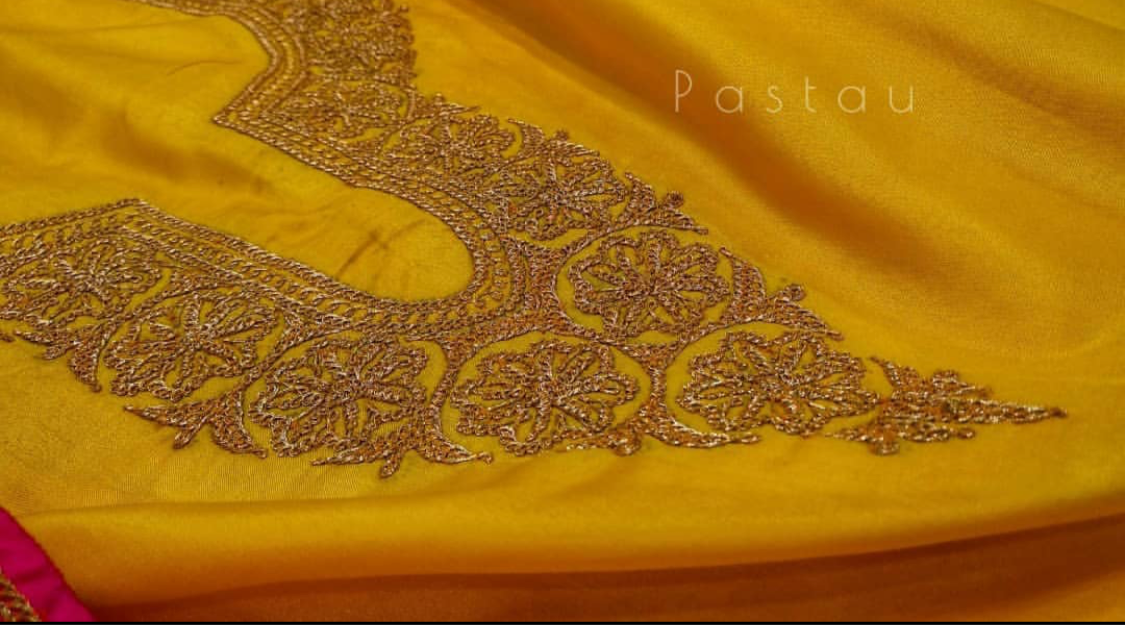 Hand Tilla 3 pc suit in pure silk unstitched