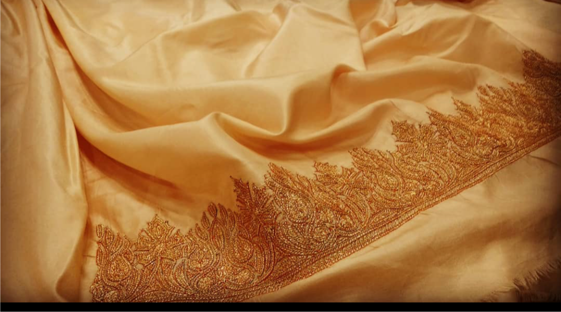 Hand tilla 2pc suit unstitched in pure silk