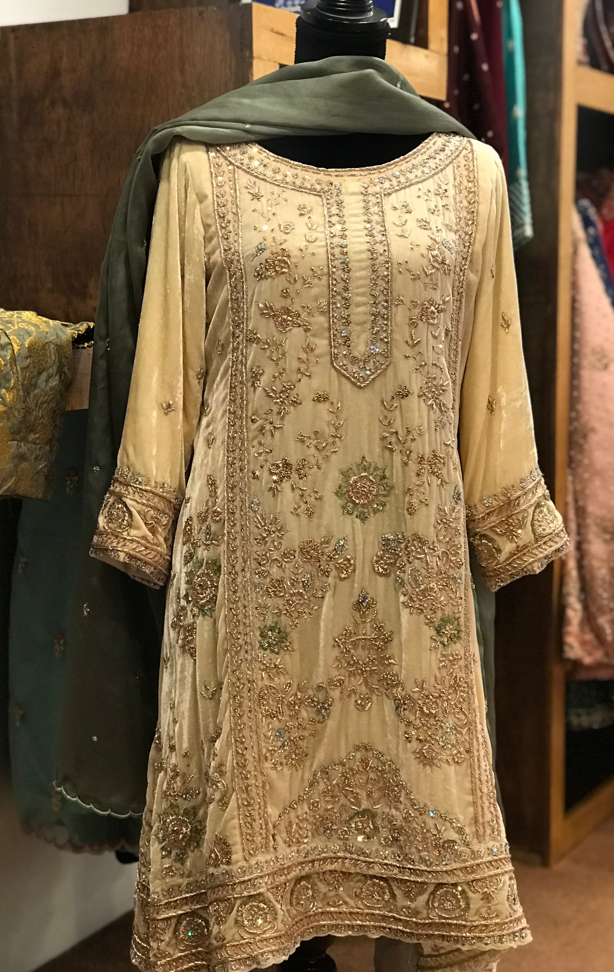 Handembroidered Kali dress 3pc stitched