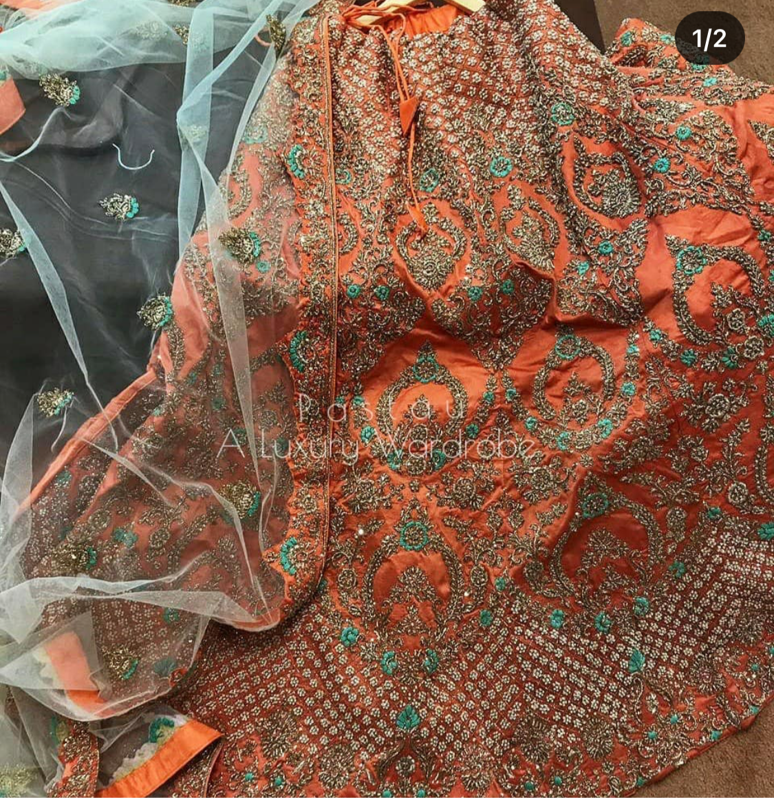 Handembroidered Bridal Lehanga - Pastau