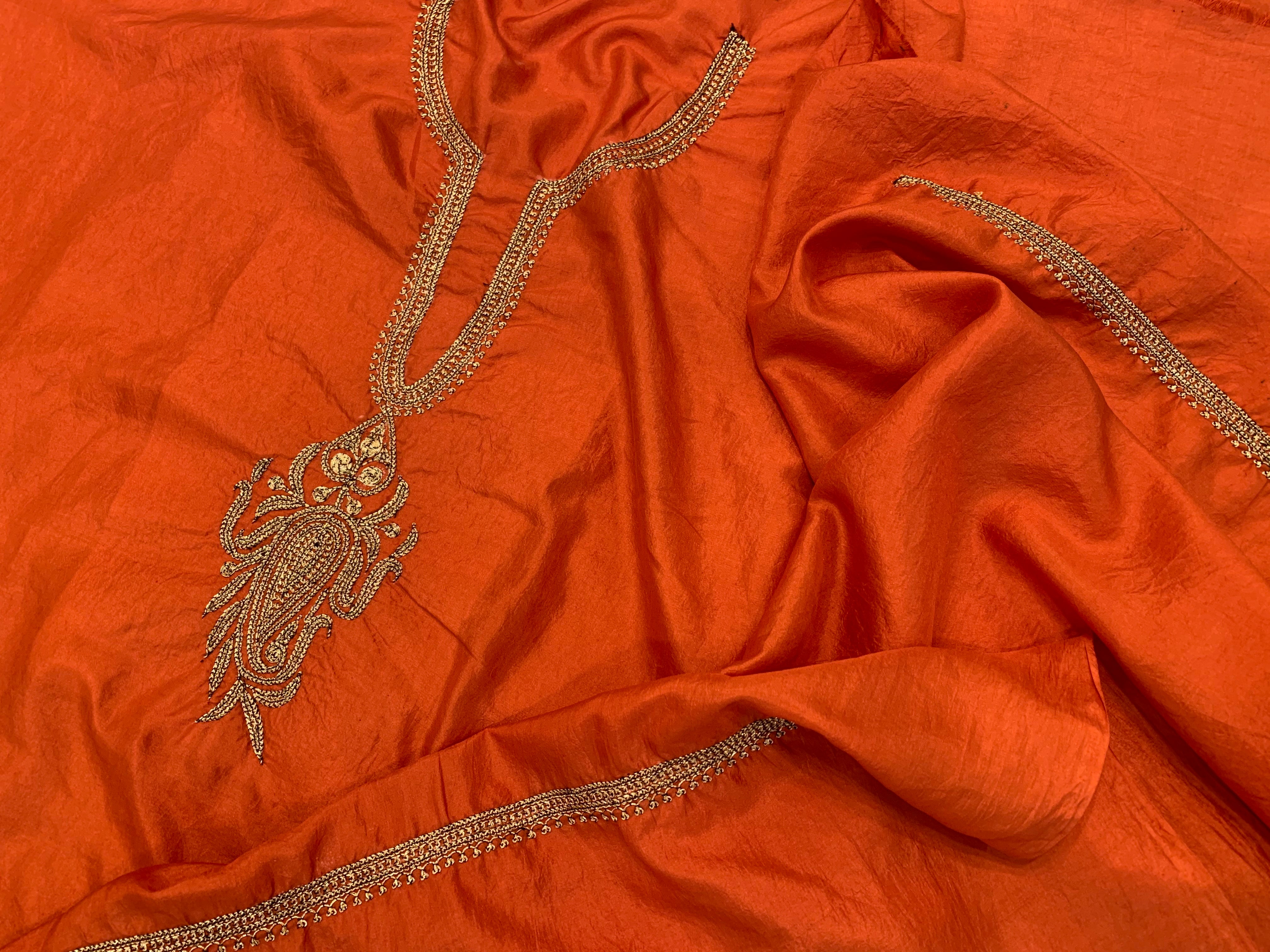 Hand Tilla 2 pc unstitched in pure silk