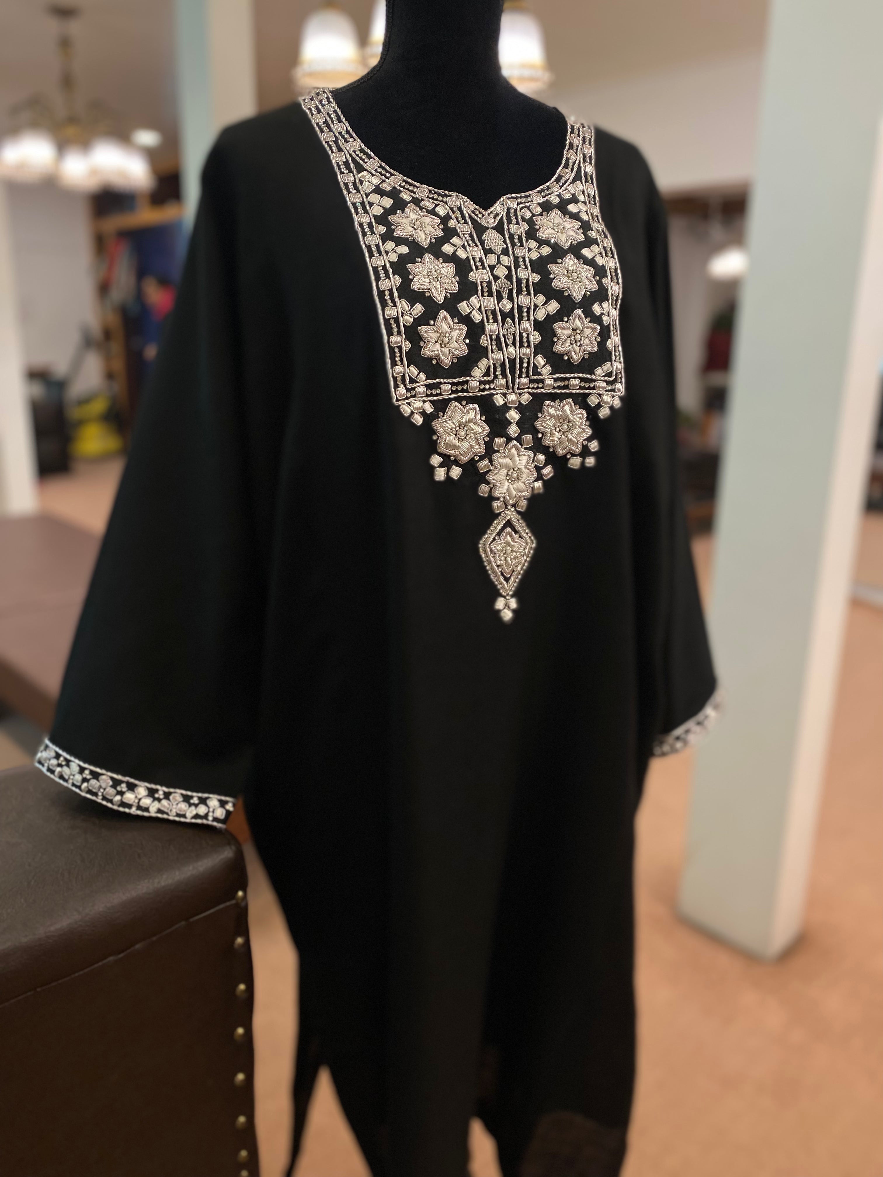 Pure pashmina blend pheran with hand embroidery PWB166