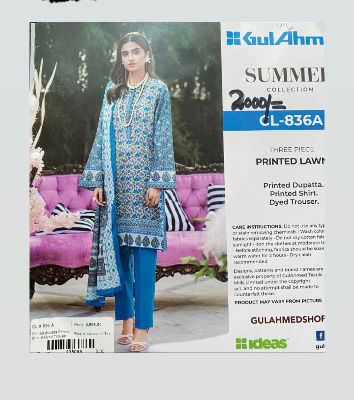 Gul Ahmed lawn - Pastau