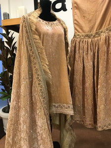 Hand embroidered Bridal Gharara Dress