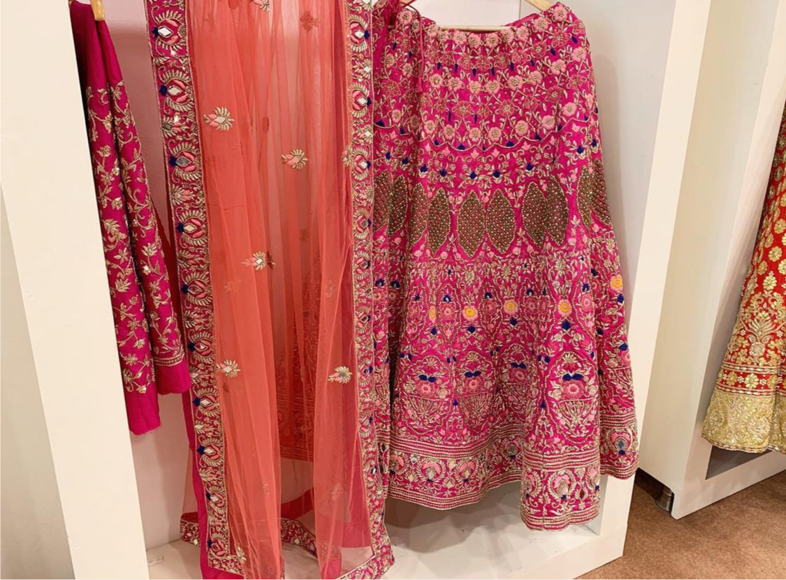 Hand embroidered Bridal Lehanga - Pastau