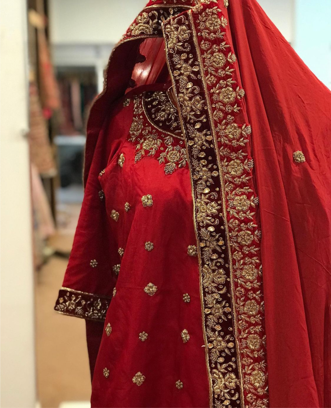 Hand embroidered Gharara dress - Pastau