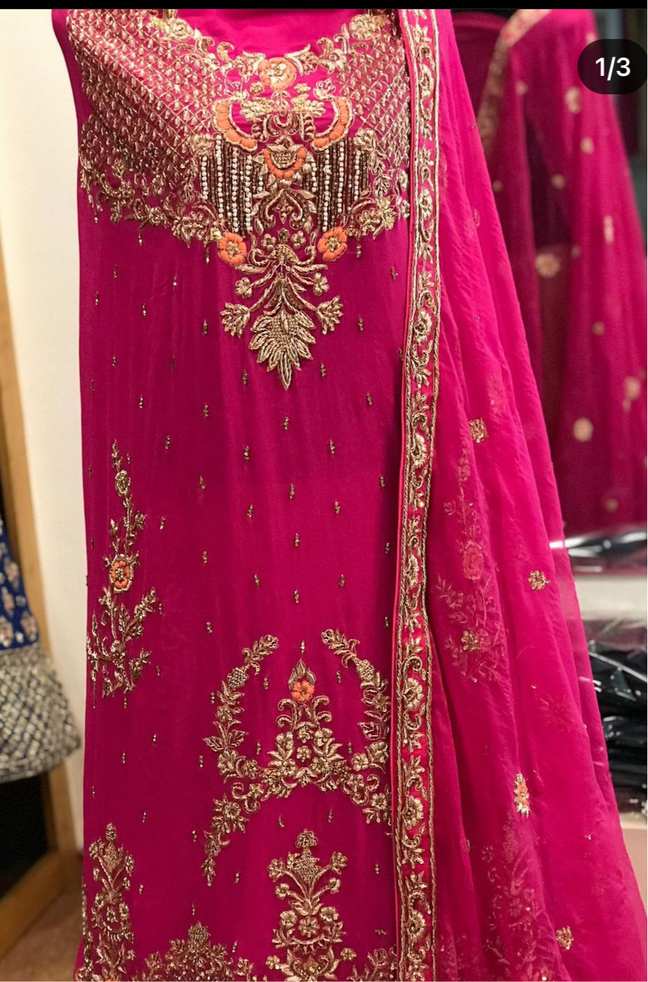 Handembroidered Bridal suit unstitched - Pastau