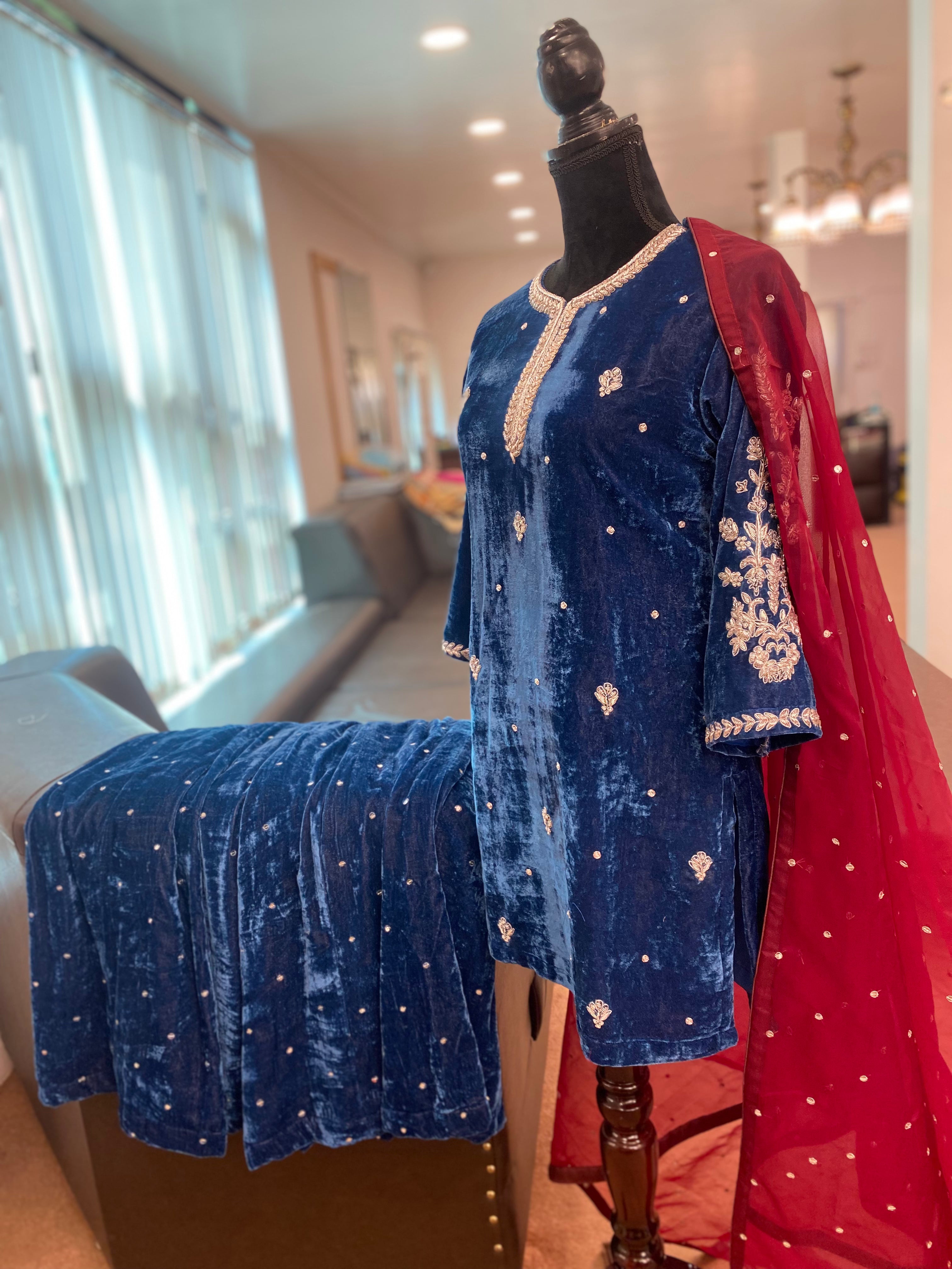 Hand embroidered Sharara dress