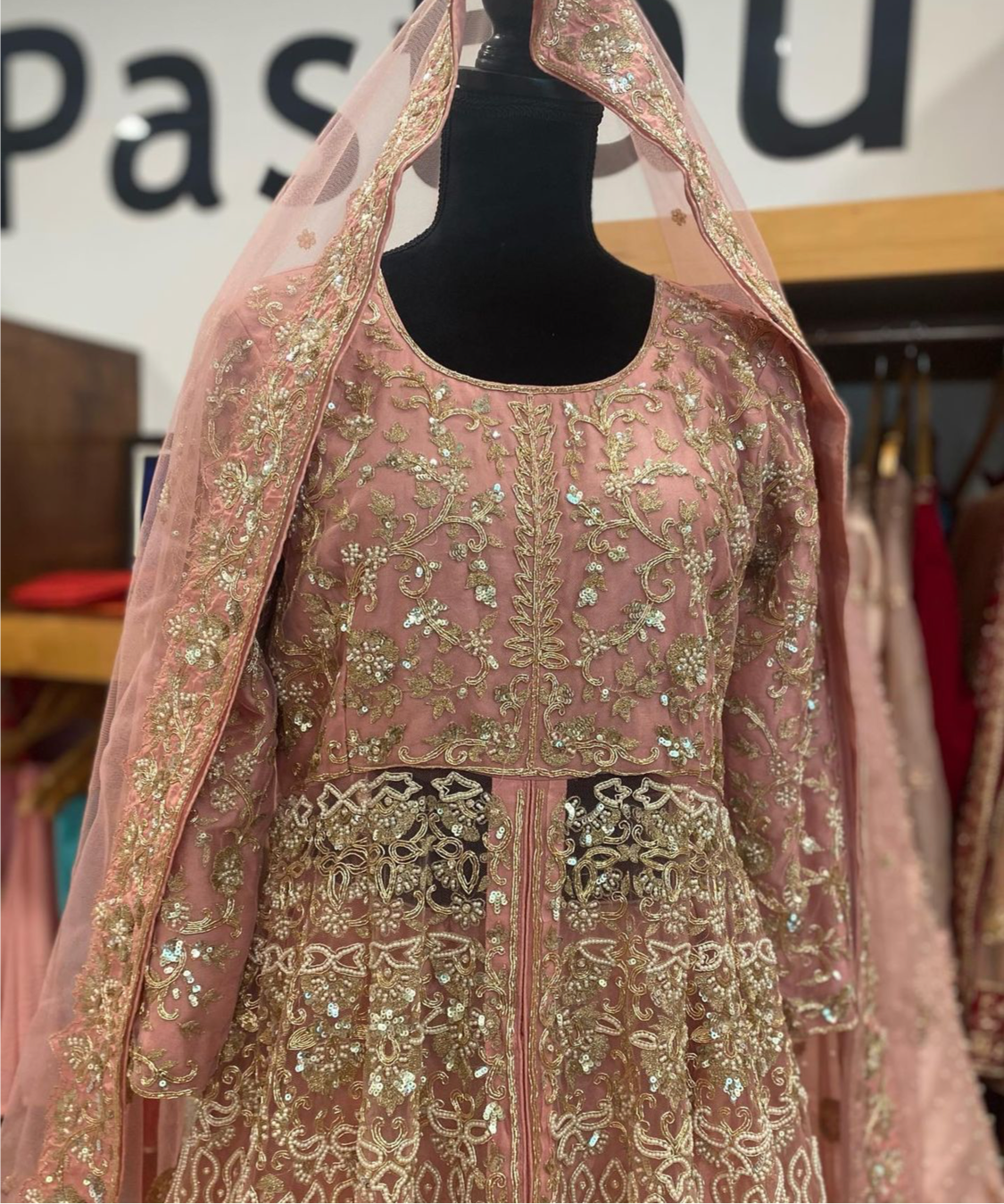 Handembroidered Bridal ensemble