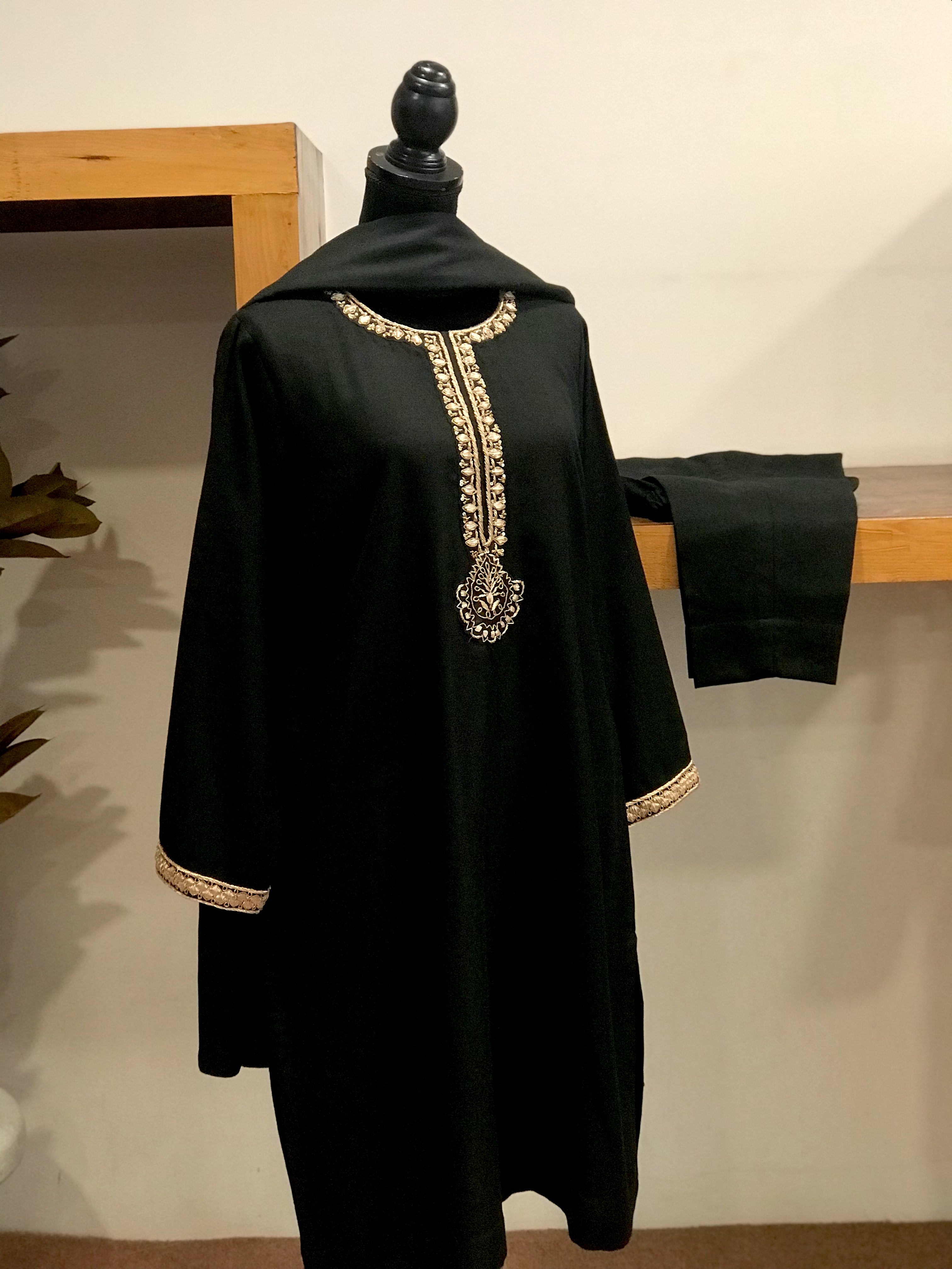 Pure pashmina And pure wool blend kurta set 3pc PWB114