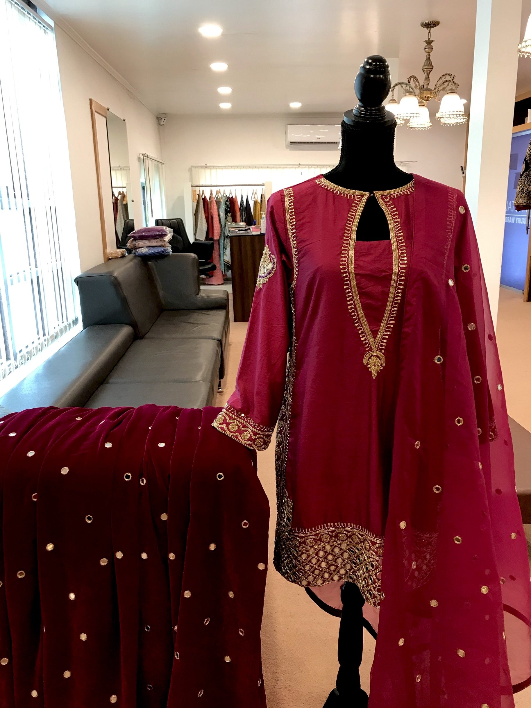 Handembroidered Sharara Dress