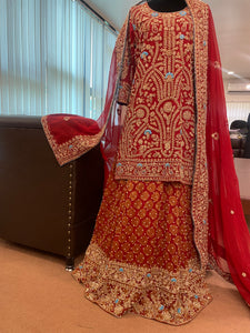 Red bridal dress
