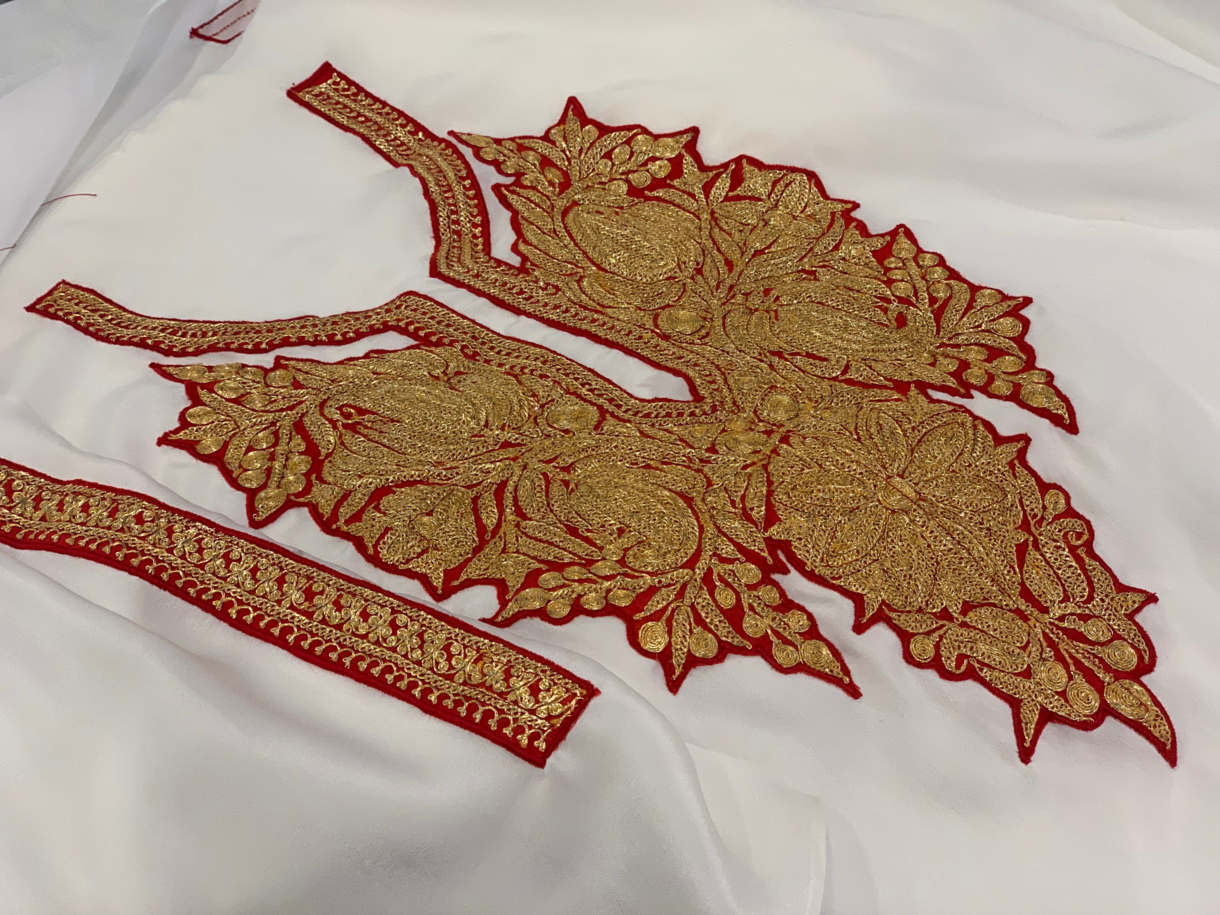 Pure crepe Hand Tilla suit 2pc  unstitched