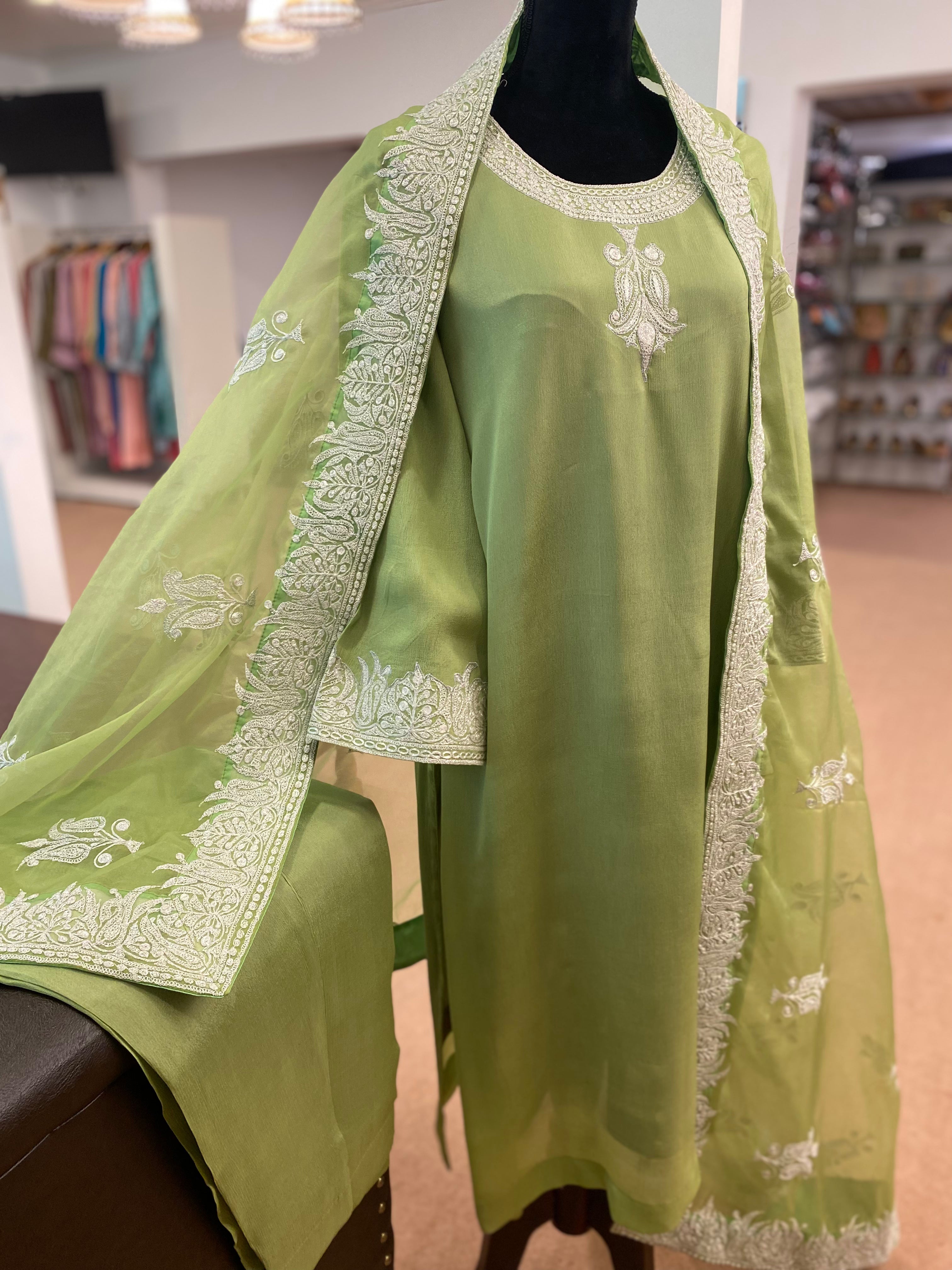 Tilla Kurta set 3pc stitched MTKS164