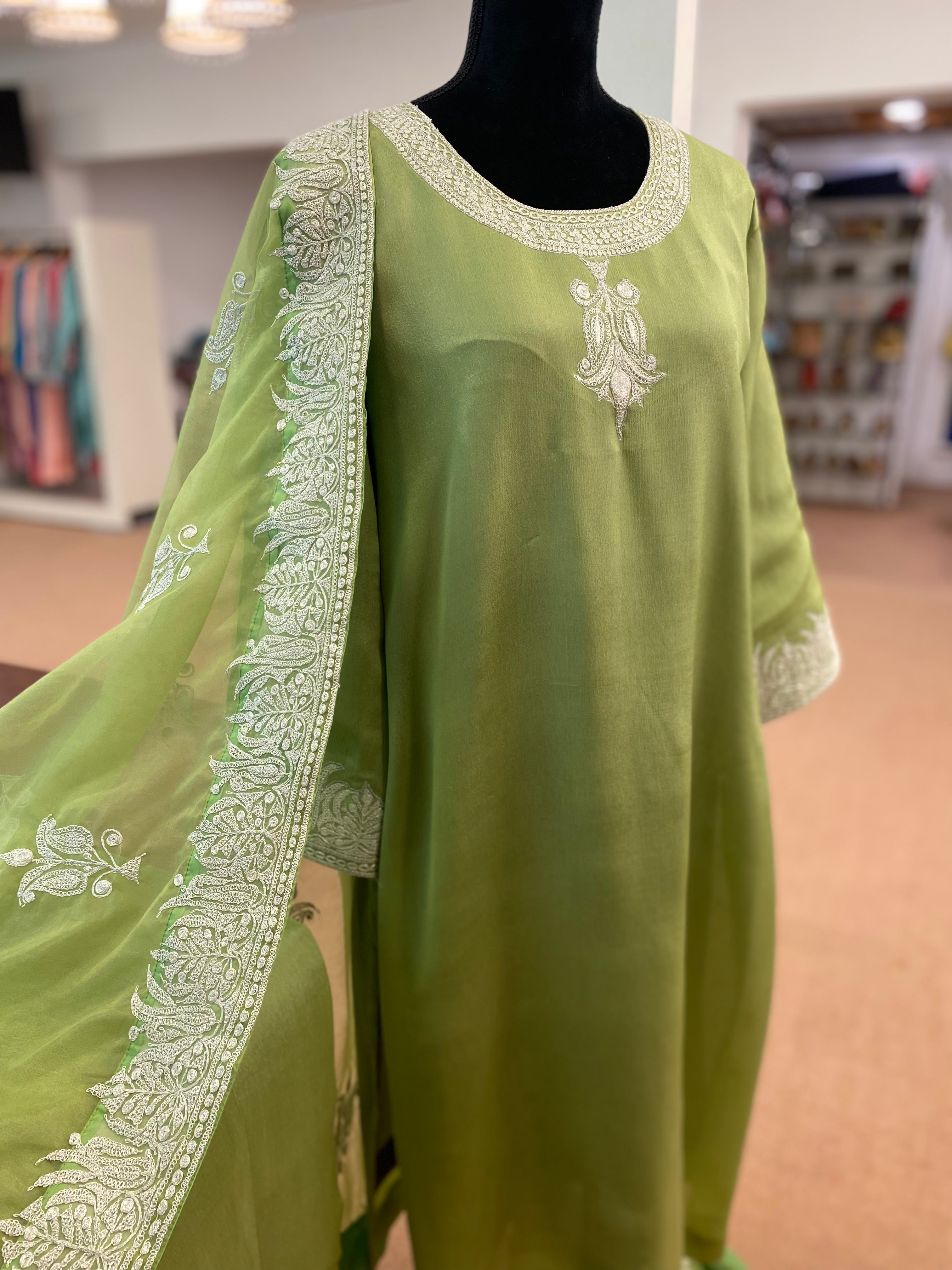 Tilla Kurta set 3pc stitched MTKS164