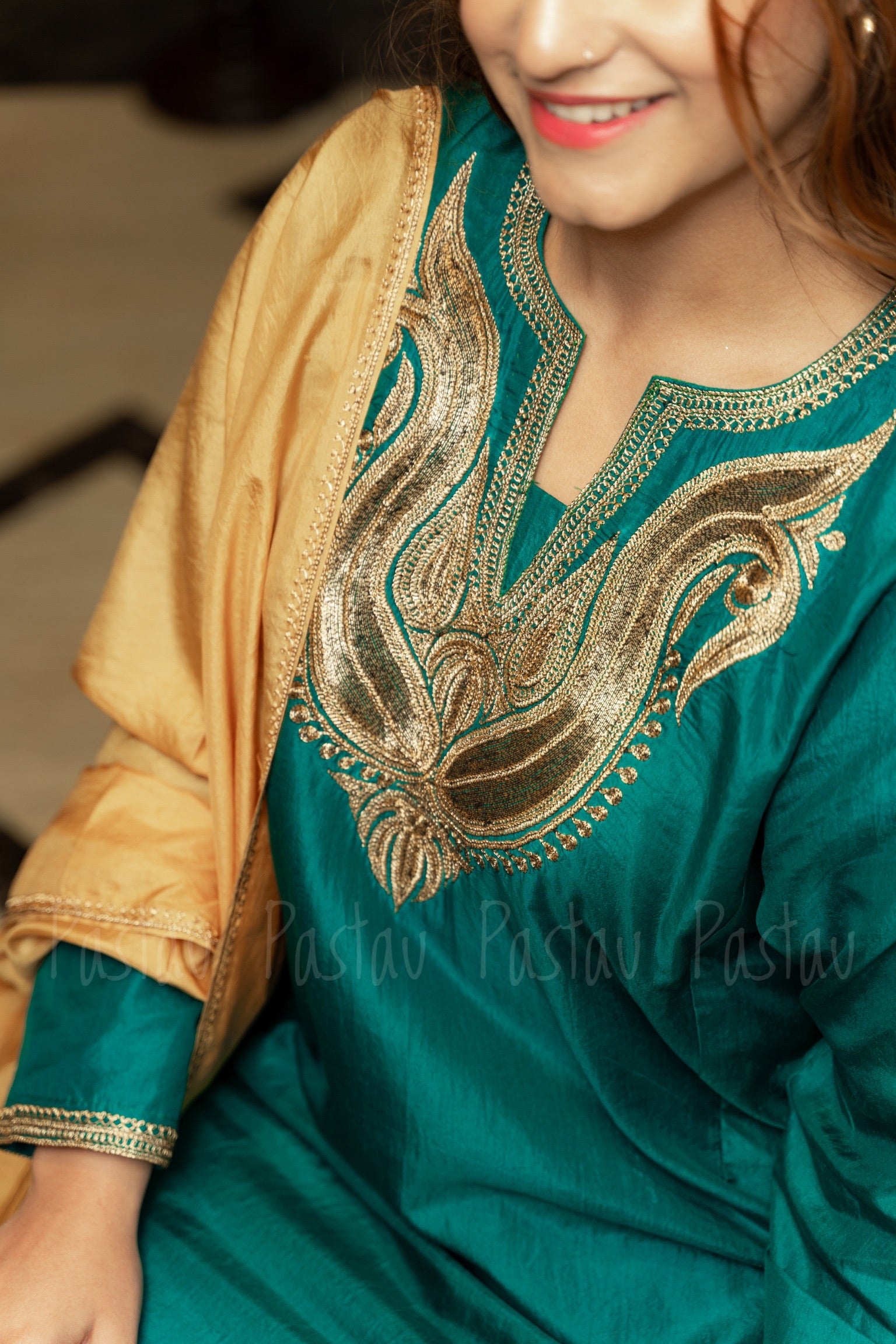 Hand Tilla Pure silk 3pc stitched