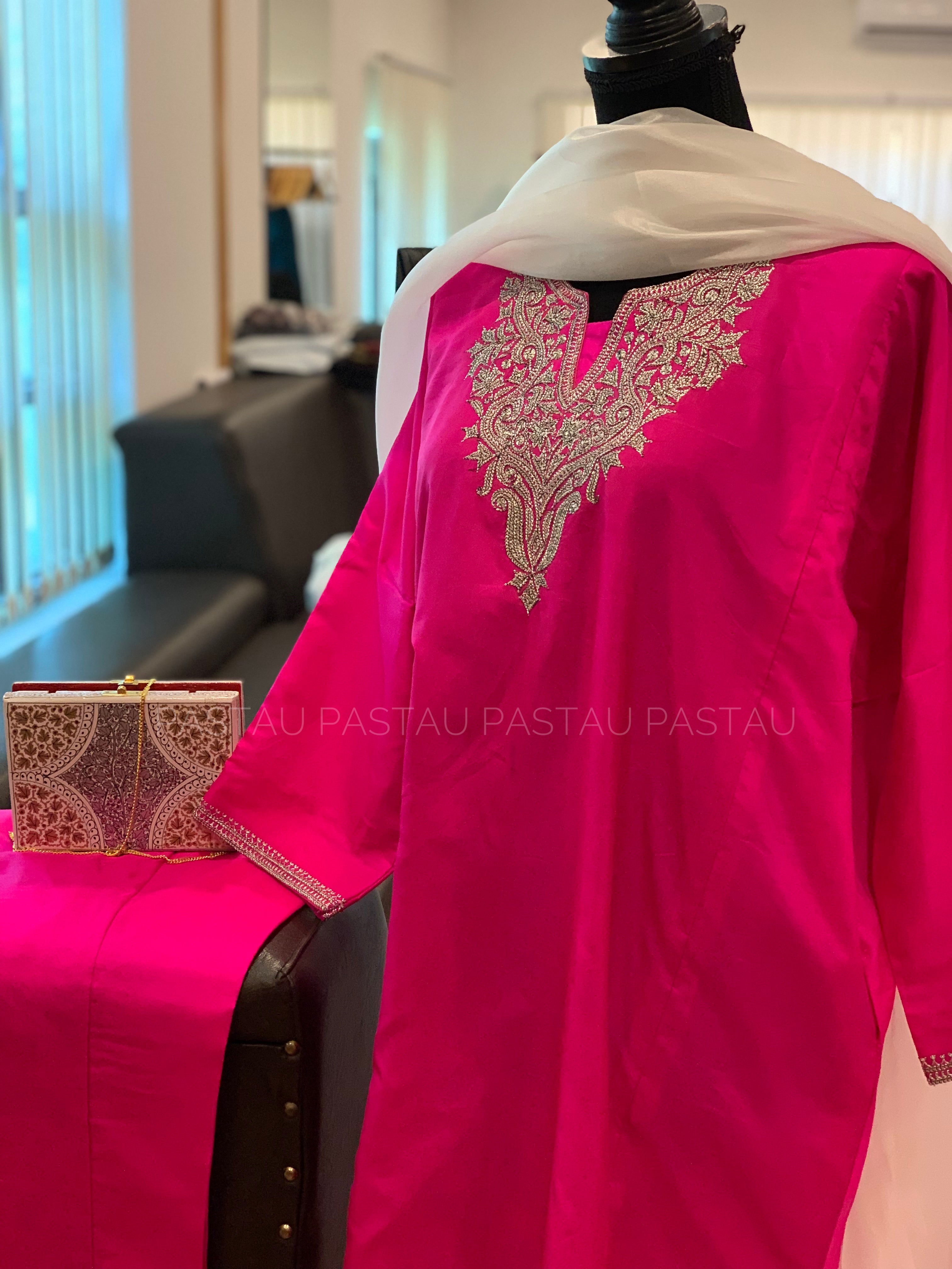 Hand Tilla pure silk 3 pc dress stitched